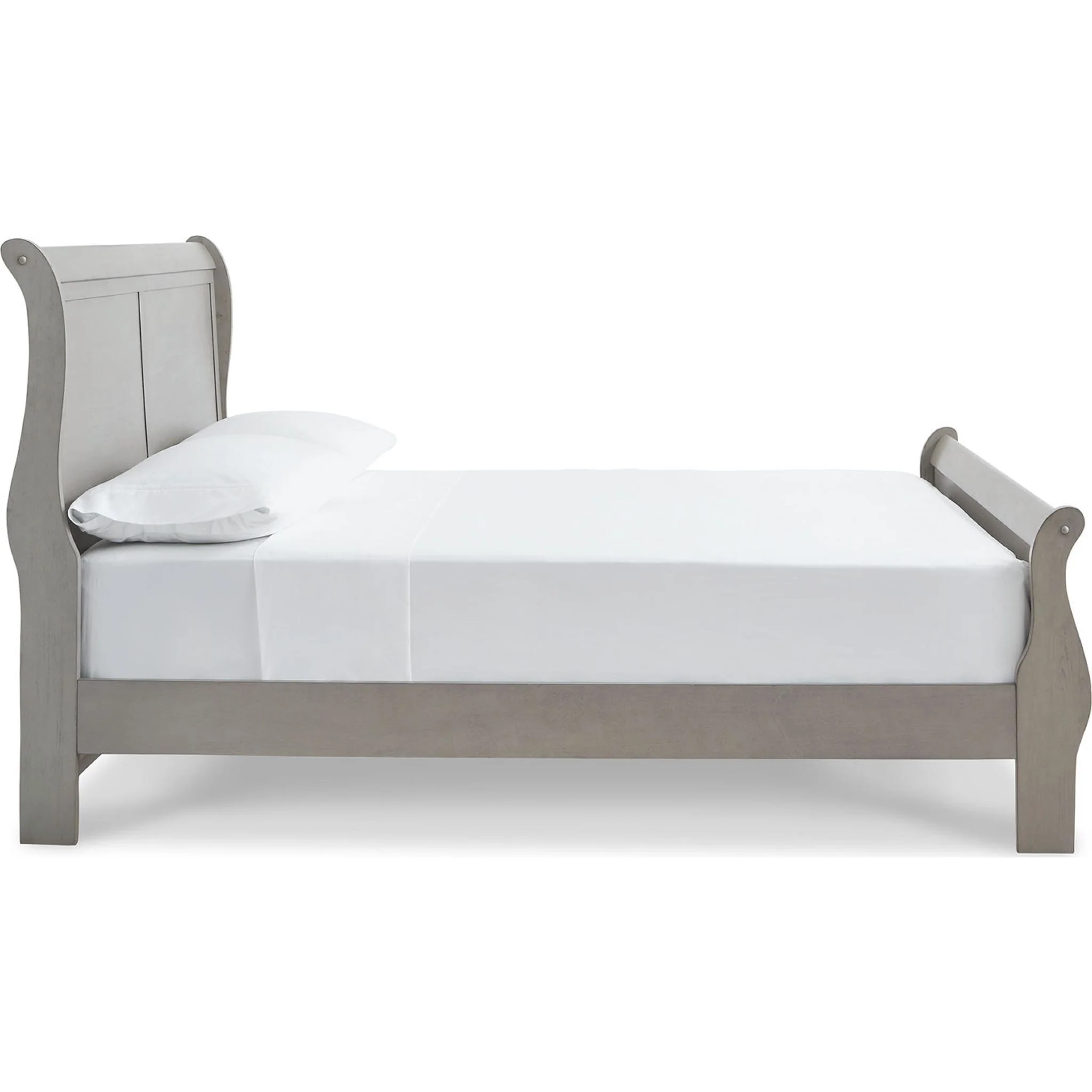 Kordasky Sleigh Bed with Mirrored Dresser - Grey - Image 34