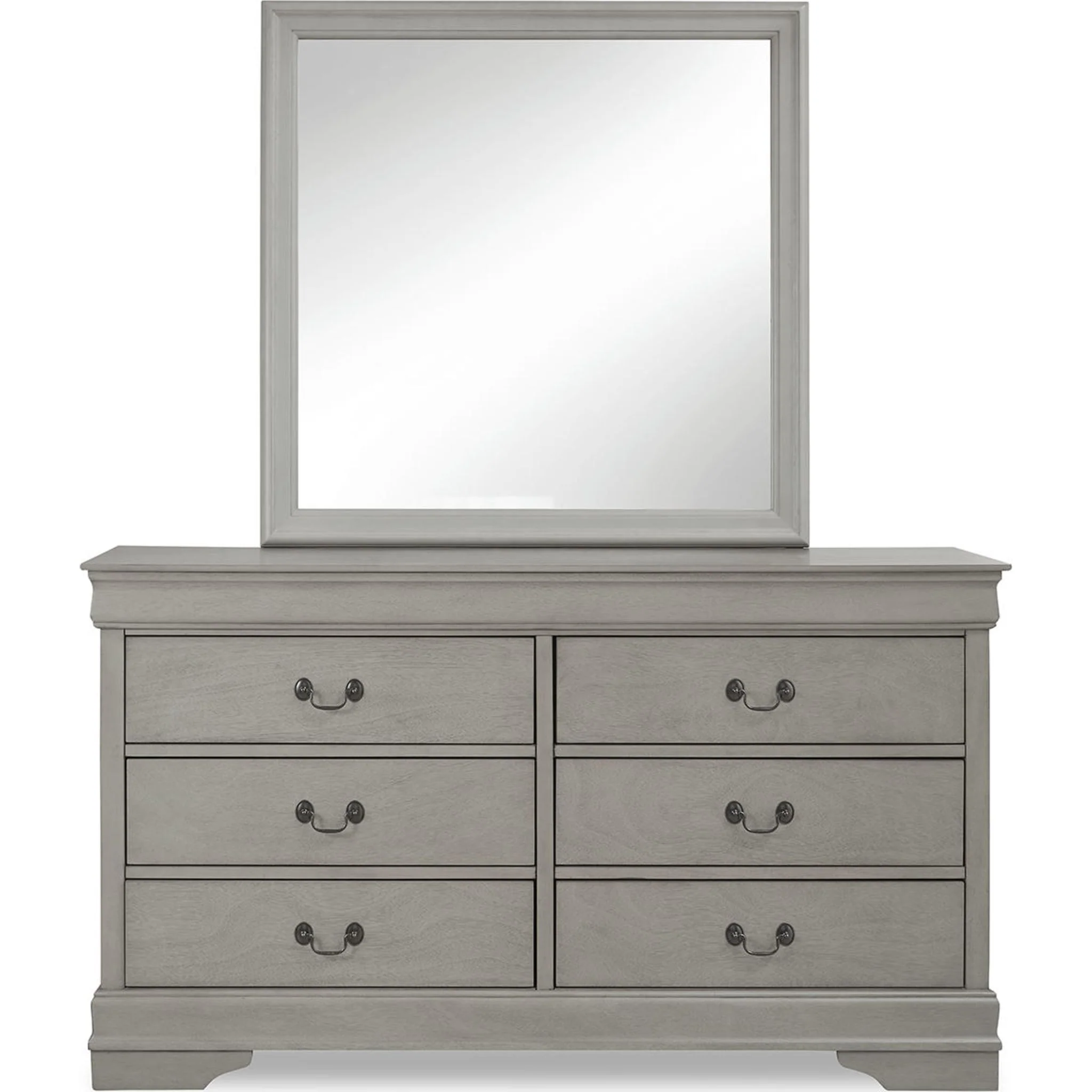 Kordasky Sleigh Bed with Mirrored Dresser - Grey - Image 38