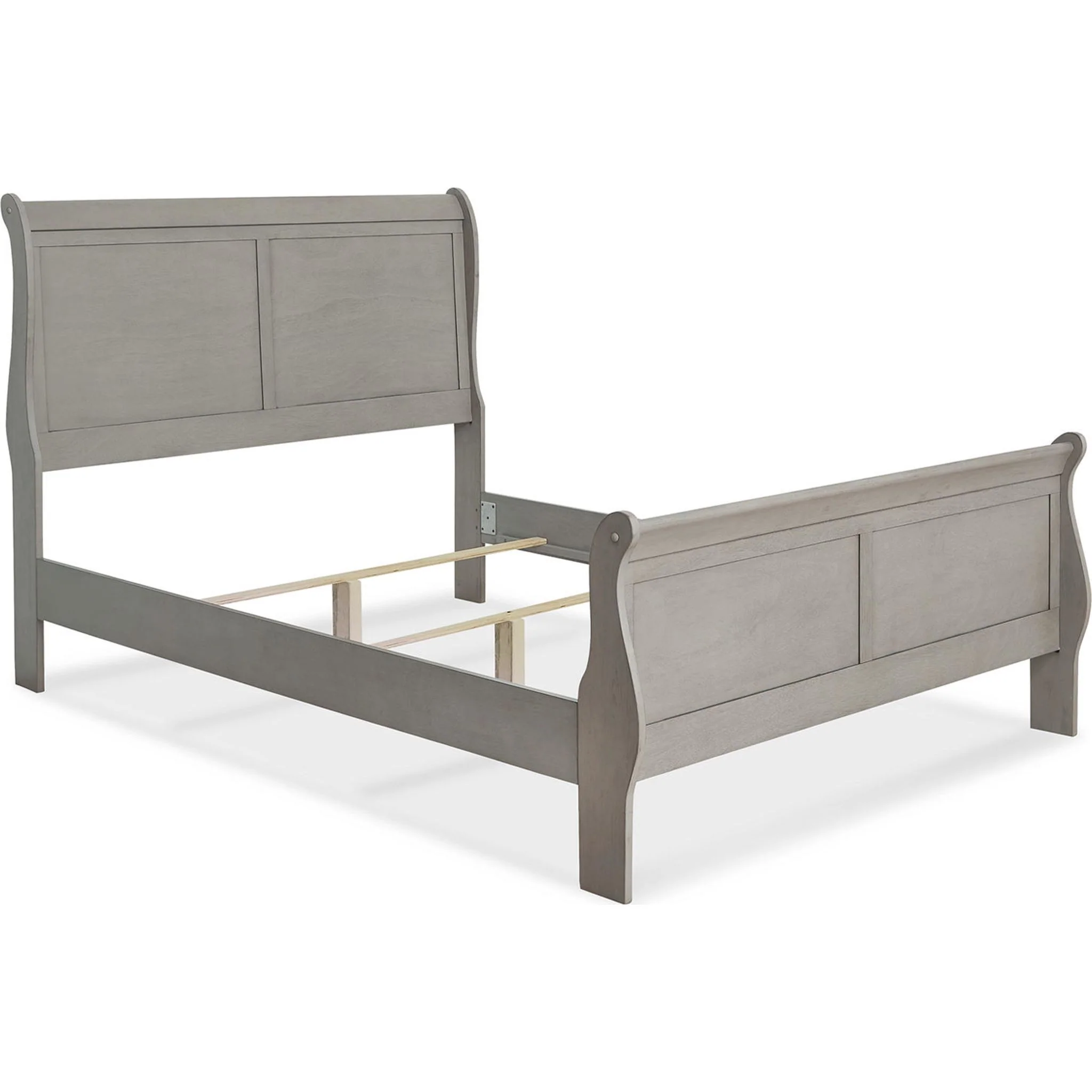 Kordasky Sleigh Bed with Mirrored Dresser - Grey - Image 44