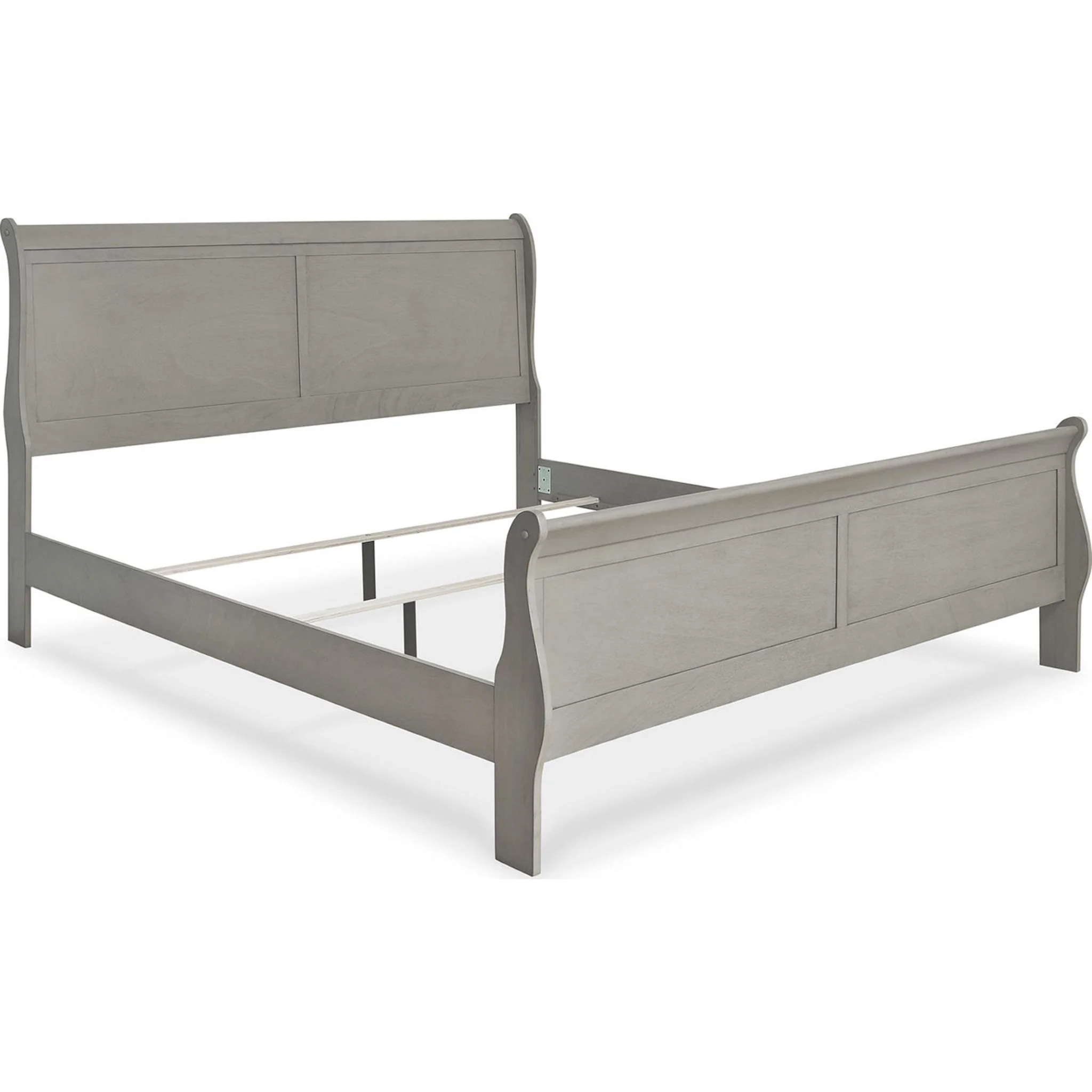 Kordasky Sleigh Bed with Mirrored Dresser - Grey - Image 56