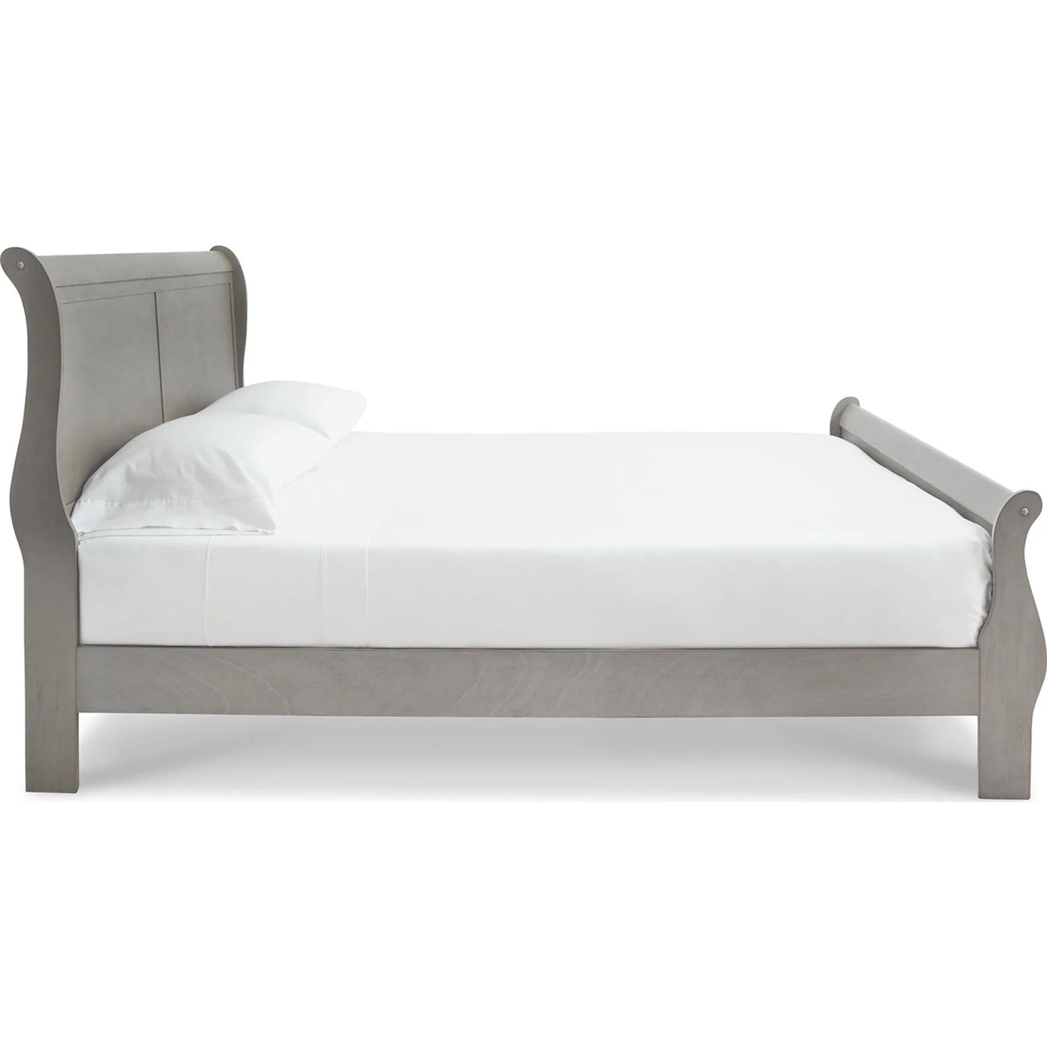 Kordasky Sleigh Bed with Mirrored Dresser - Grey - Image 68