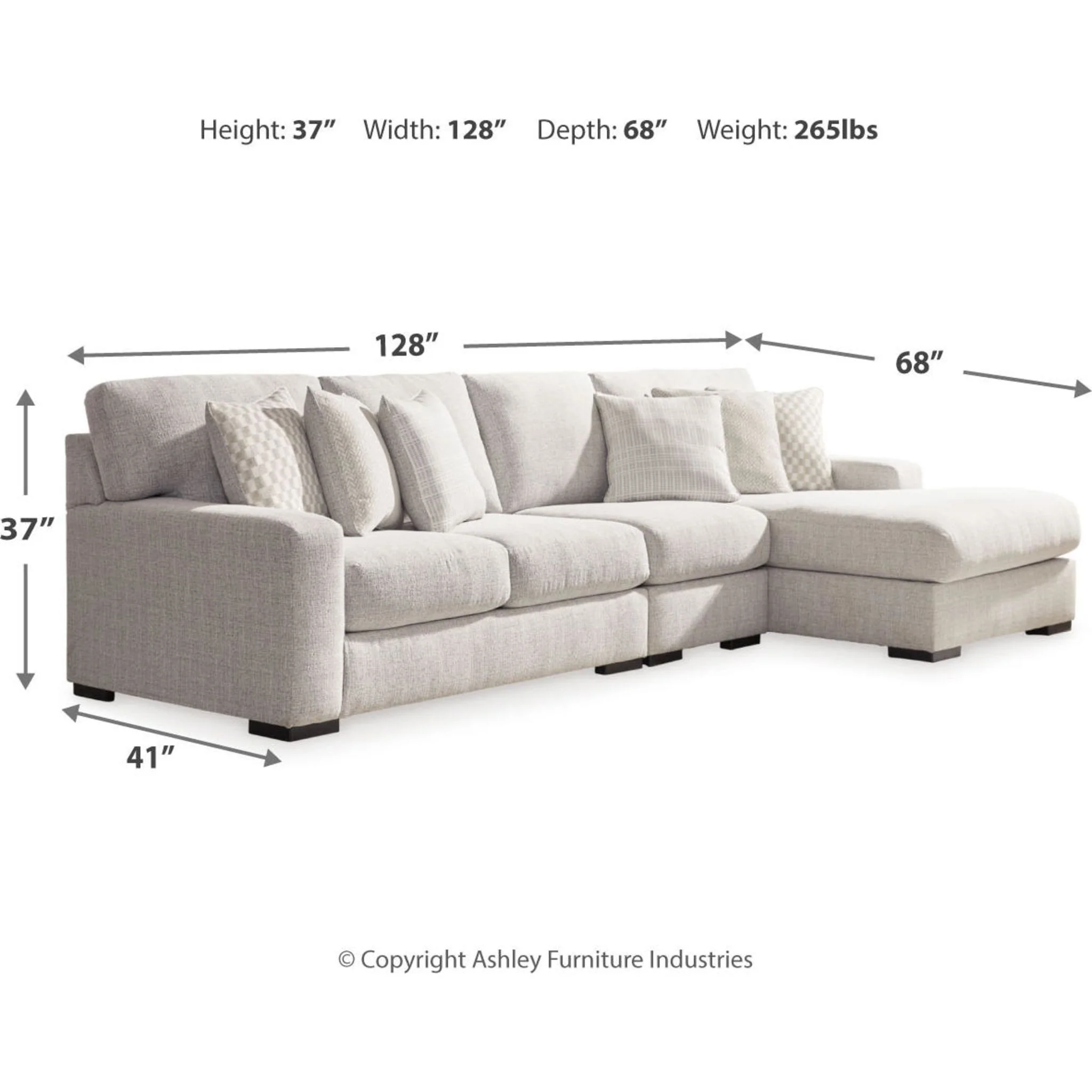 Larce-Exclusive 3 Piece Sectional with Chaise - Image 4
