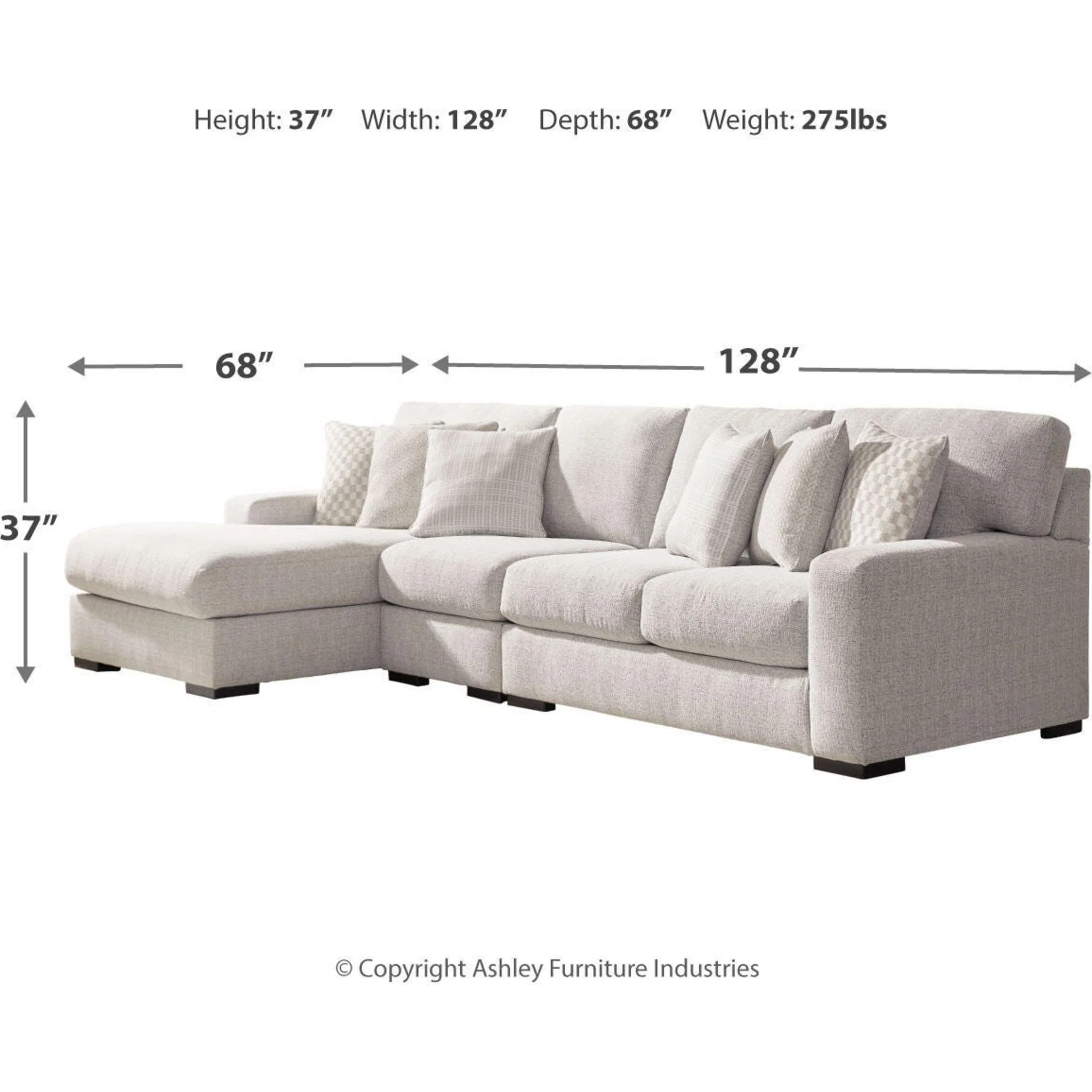 Larce-Exclusive 3 Piece Sectional with Chaise - Image 45