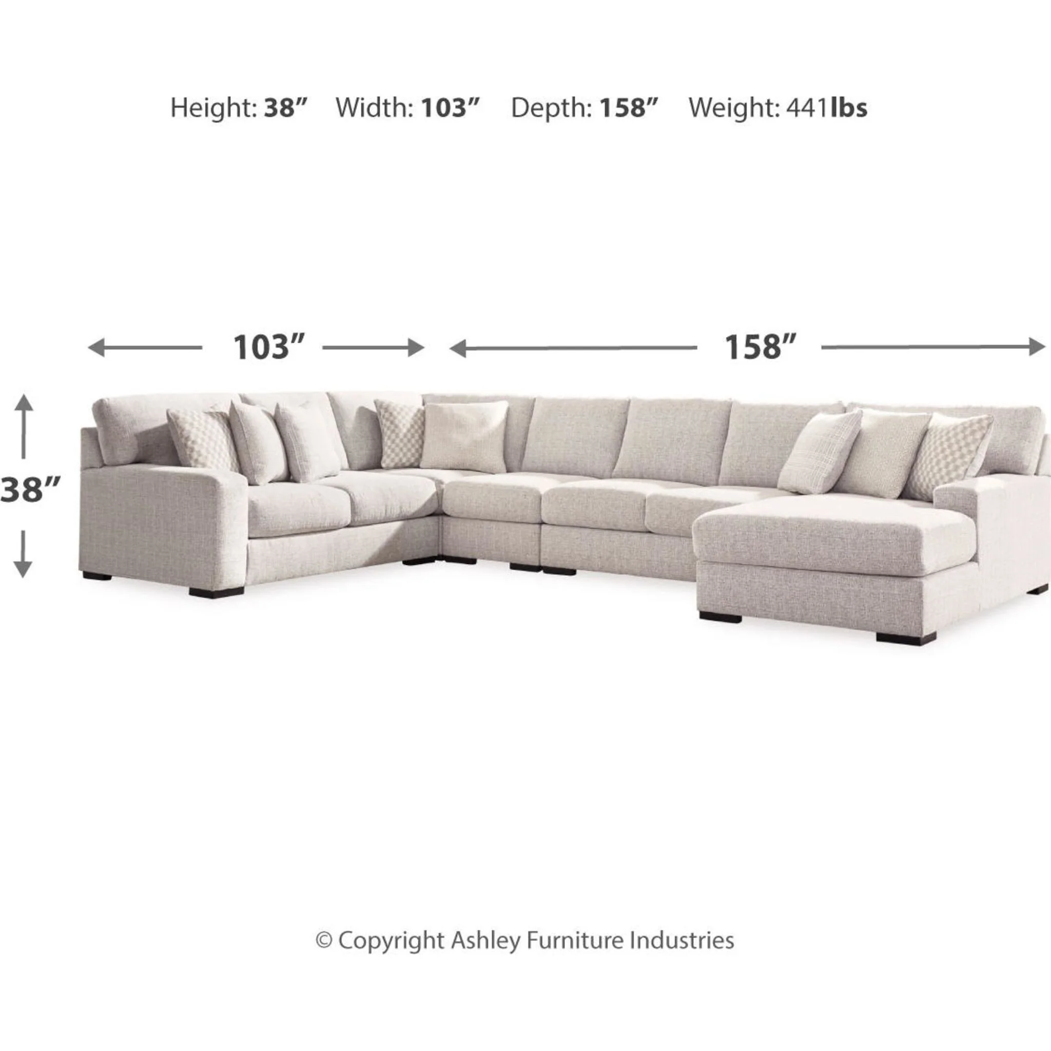 Larce-Exclusive 5 Piece Sectional with Chaise - Image 21