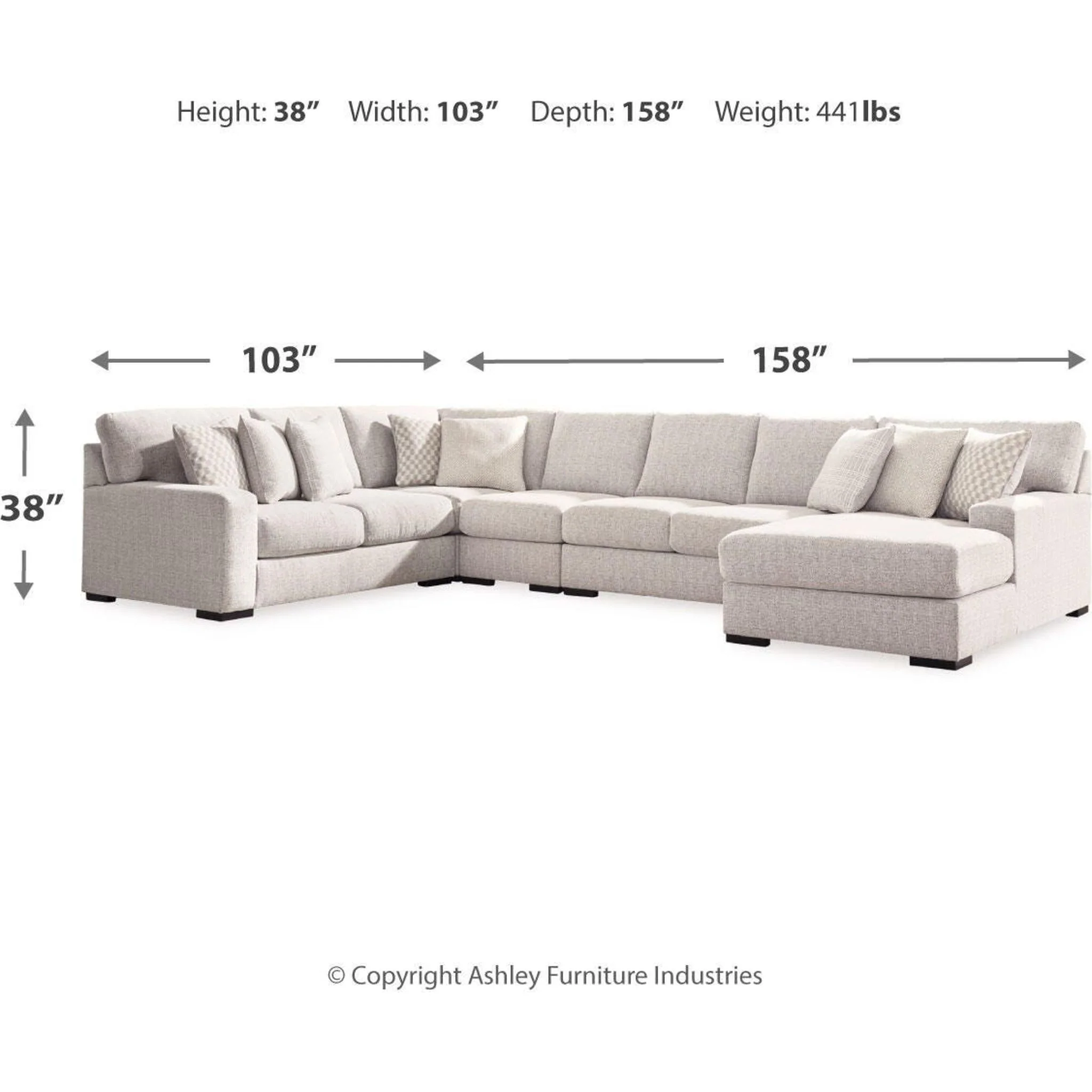 Larce-Exclusive 5 Piece Sectional with Chaise - Image 25