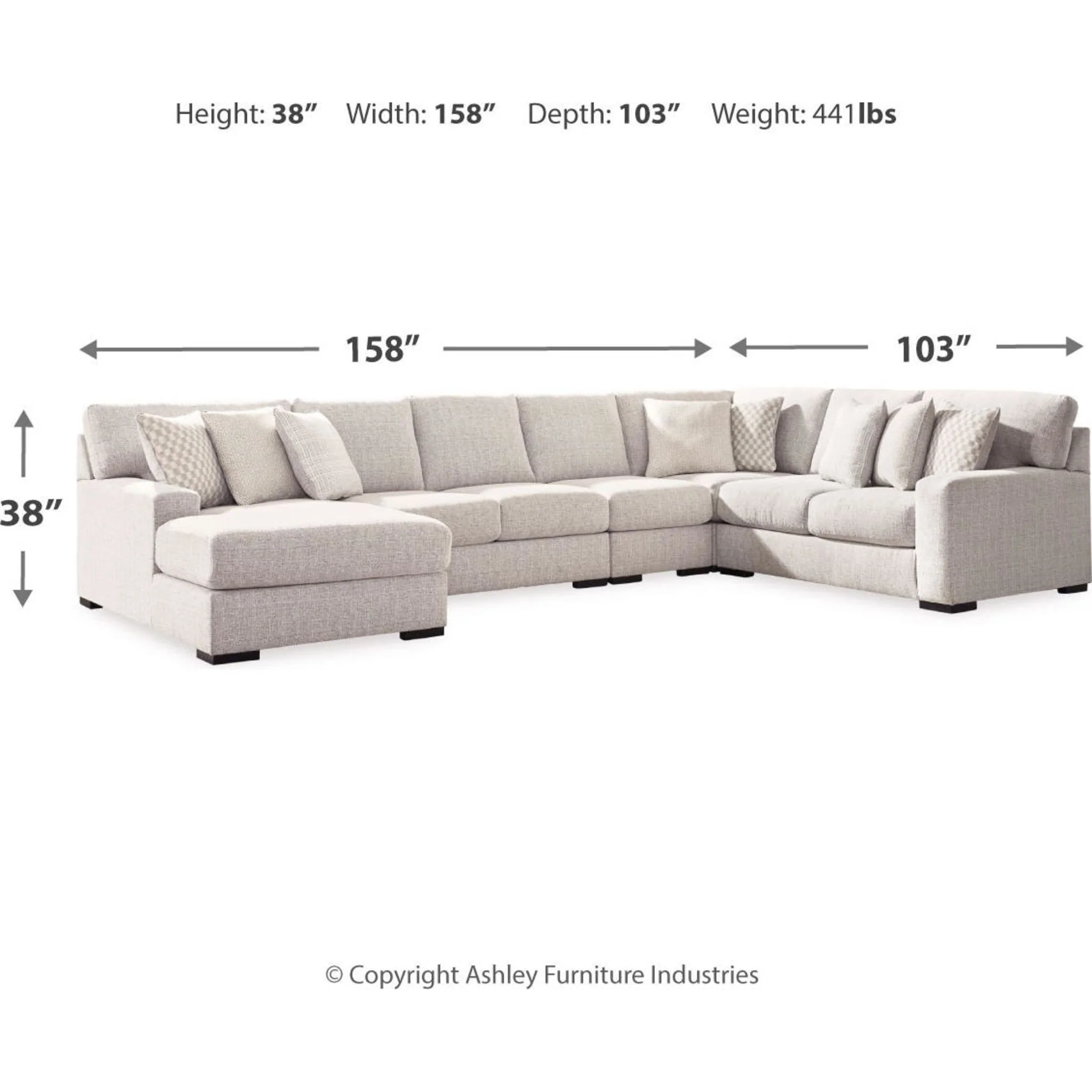 Larce-Exclusive 5 Piece Sectional with Chaise - Image 34
