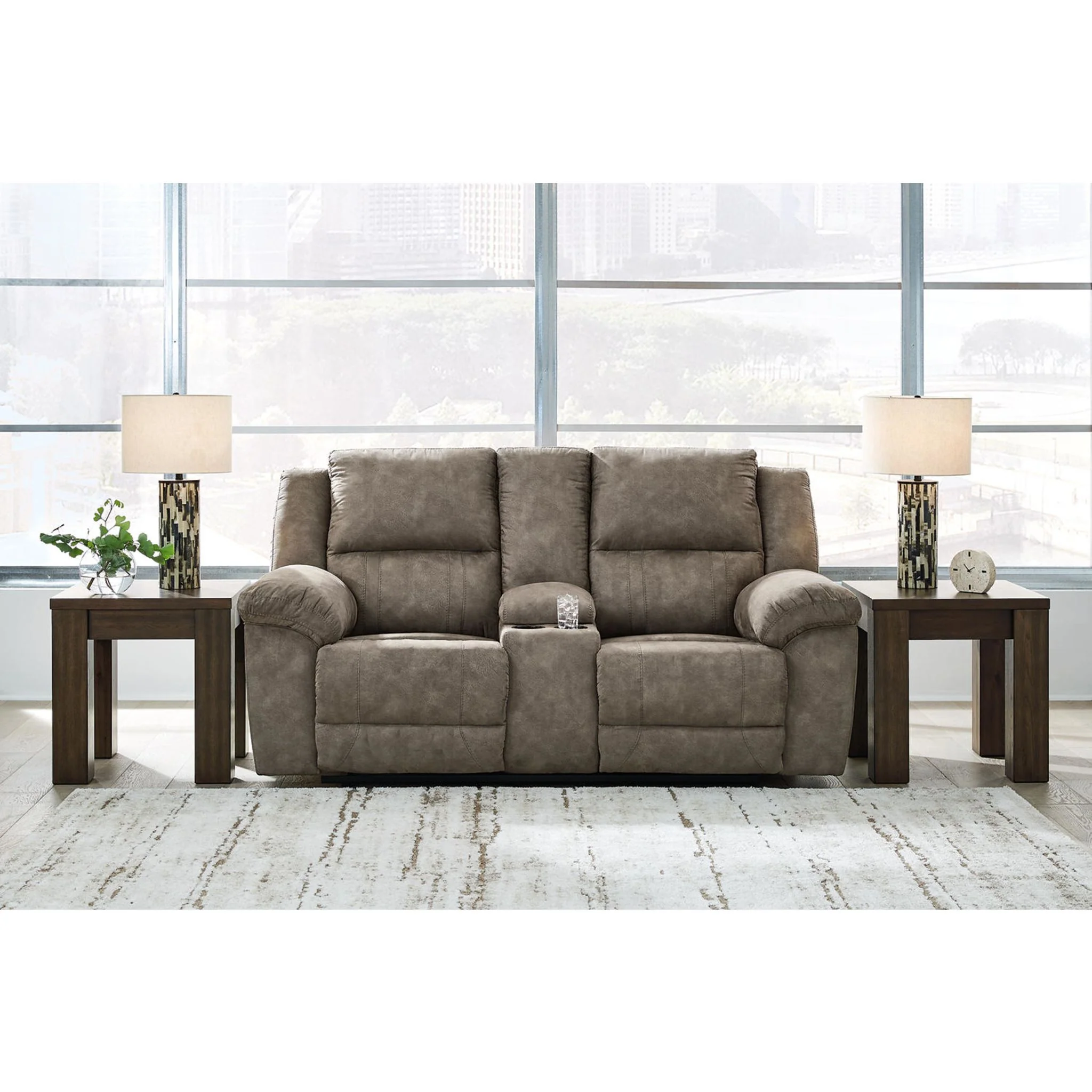 Laresview Reclining Loveseat with Console - Image 2