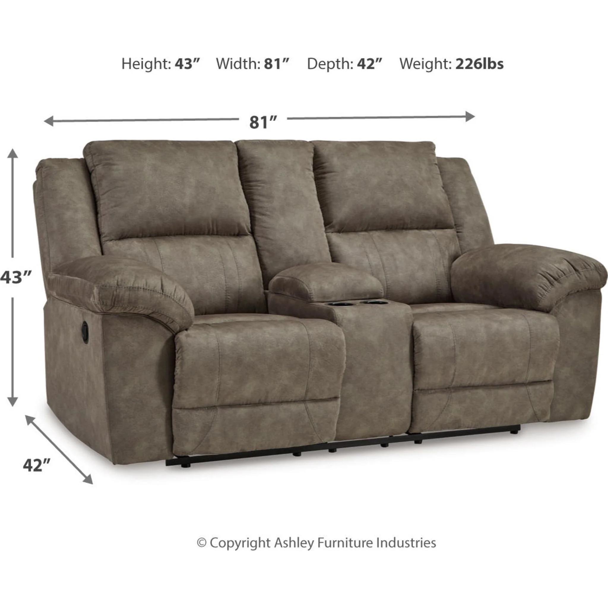 Laresview Reclining Loveseat with Console - Image 3