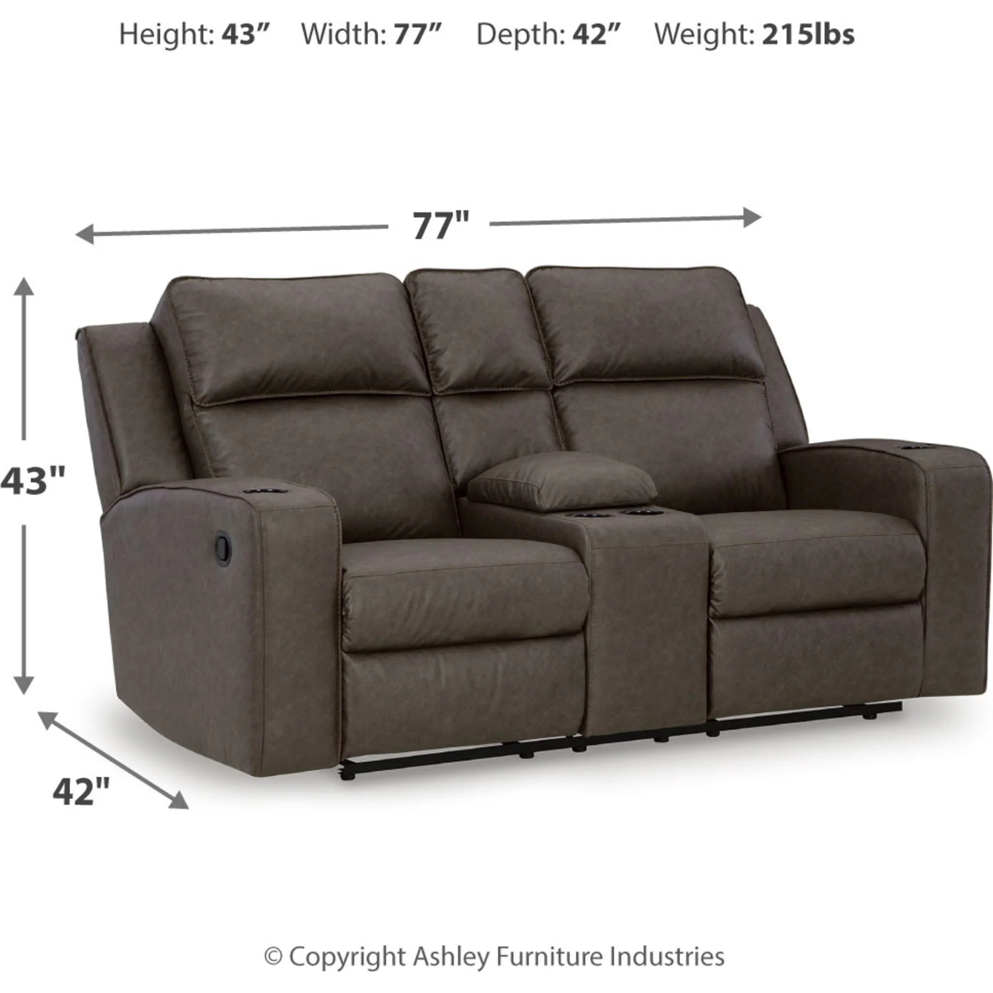 Lavenhorne Reclining Loveseat with Console - Image 8