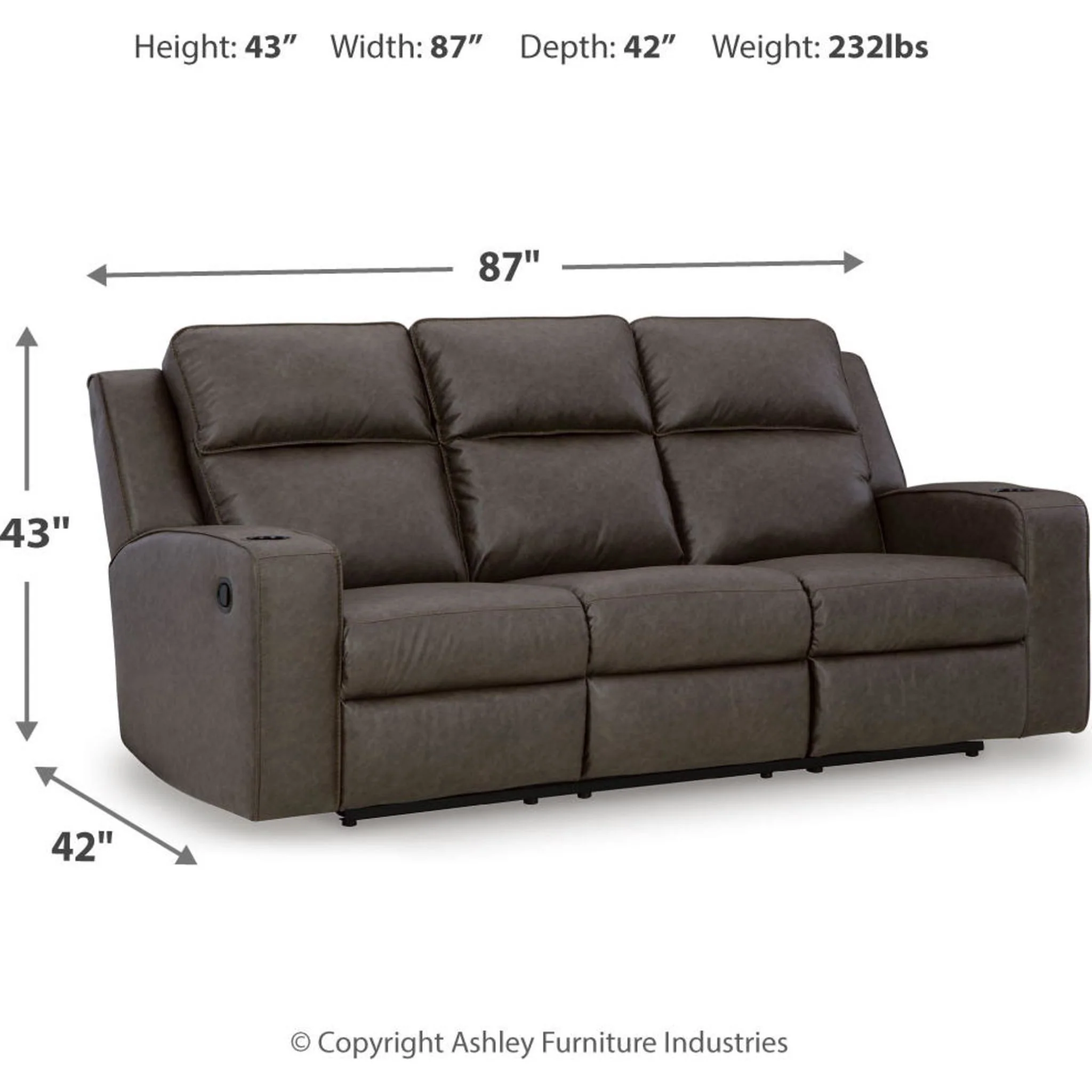 Lavenhorne Reclining Sofa with Drop Down Table - Image 11