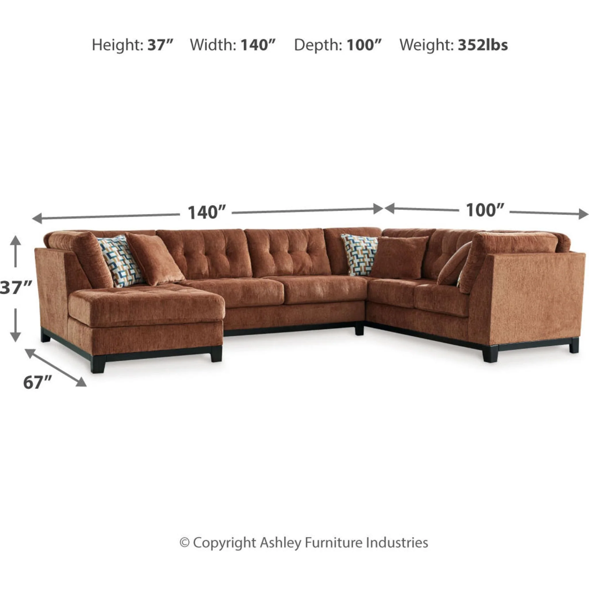 Laylabrook-Exclusive 3 Piece Sectional with Chaise - Image 4