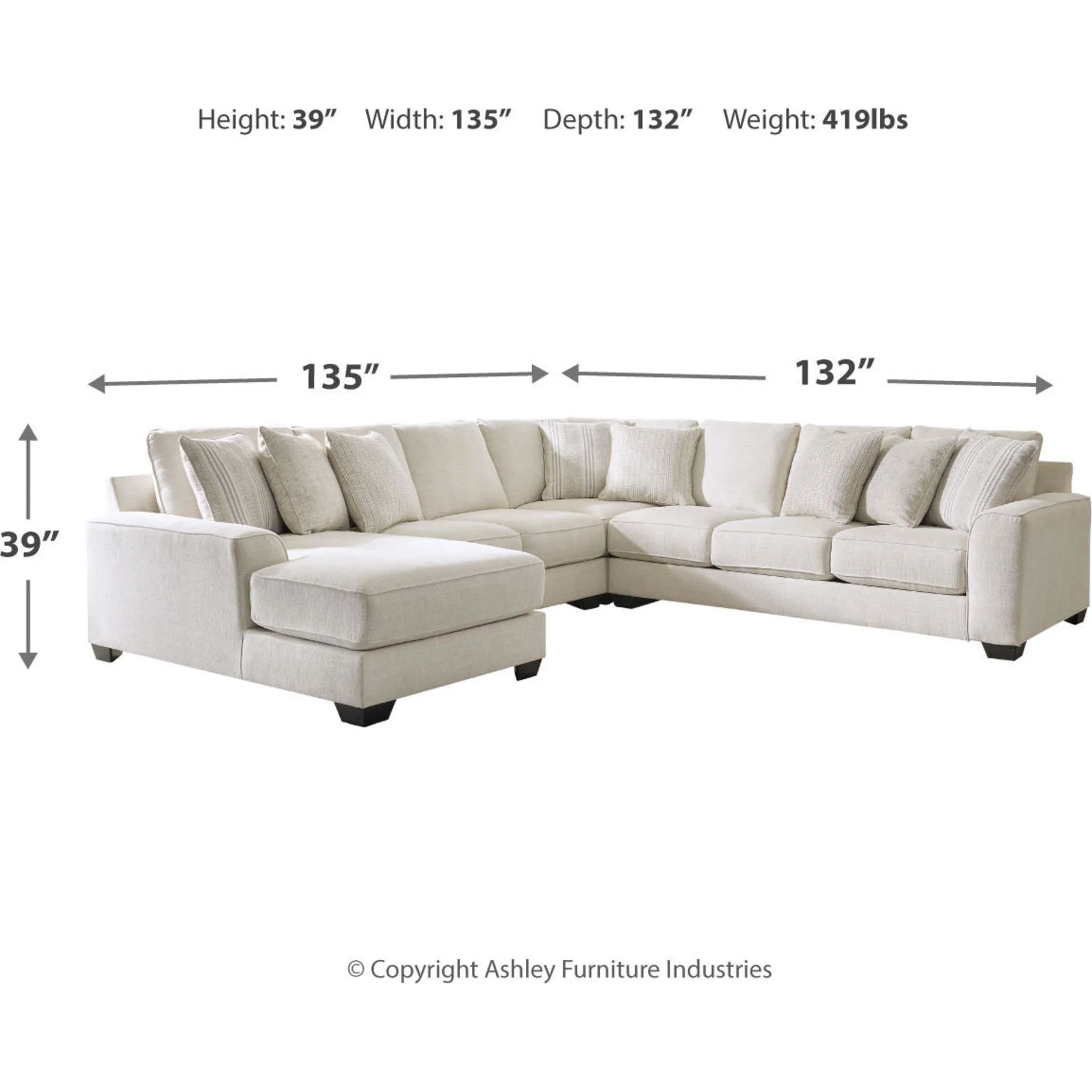 Lerenza-Exclusive 4 Piece Sectional with Chaise - Image 15
