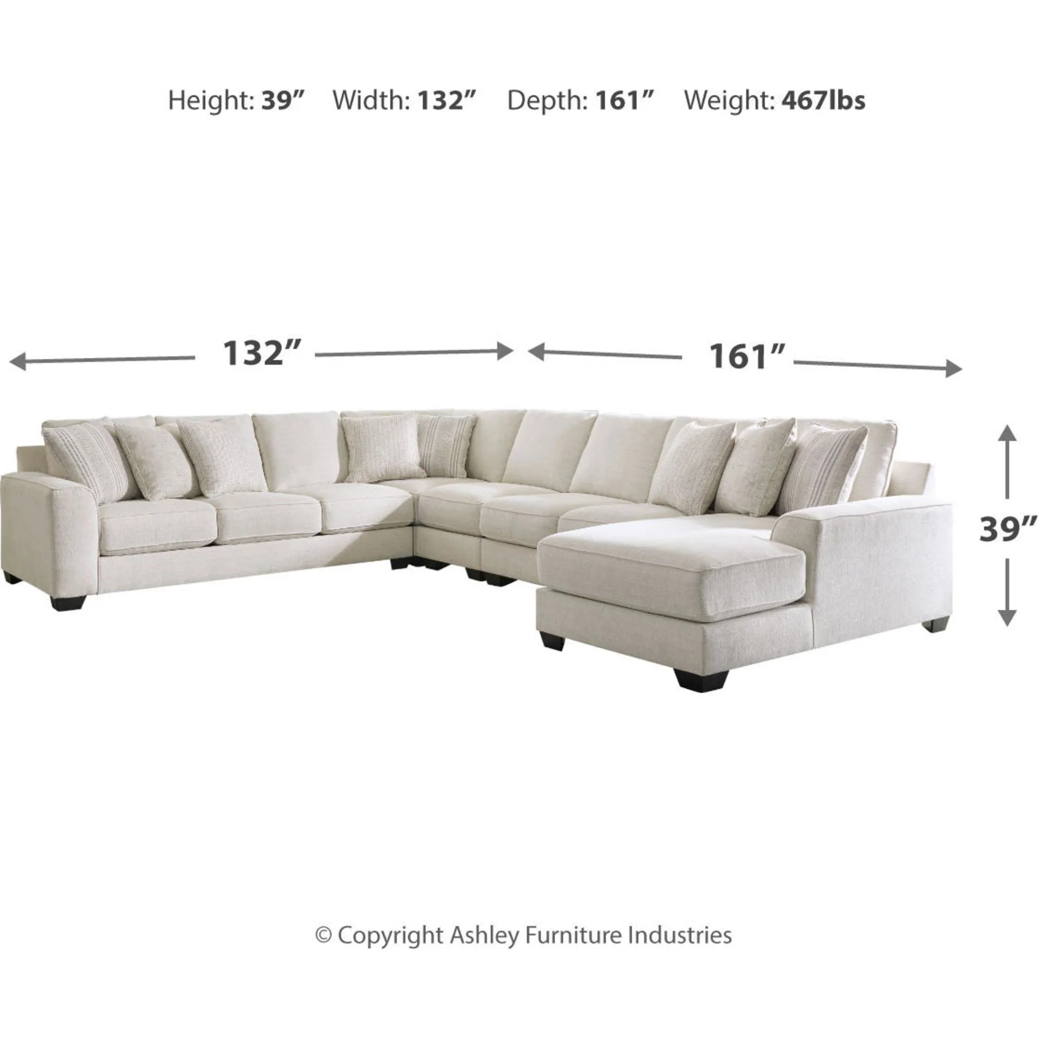 Lerenza-Exclusive 5 Piece Sectional with Chaise - Image 8