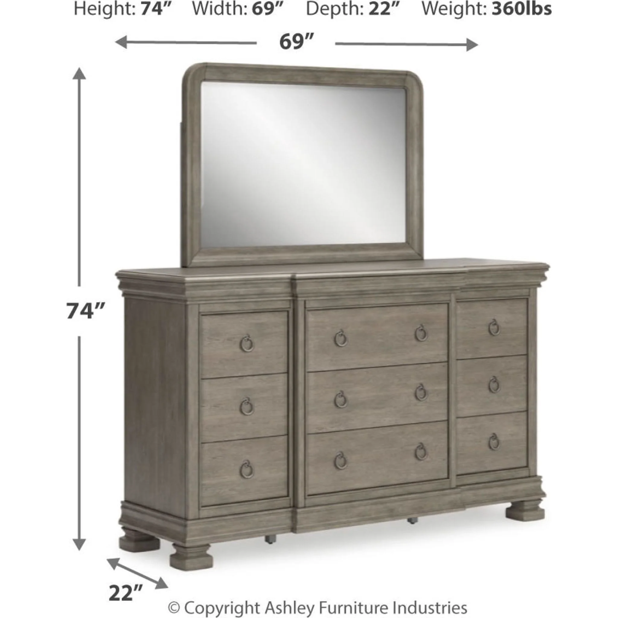 Lexorne Dresser and Mirror - Image 14