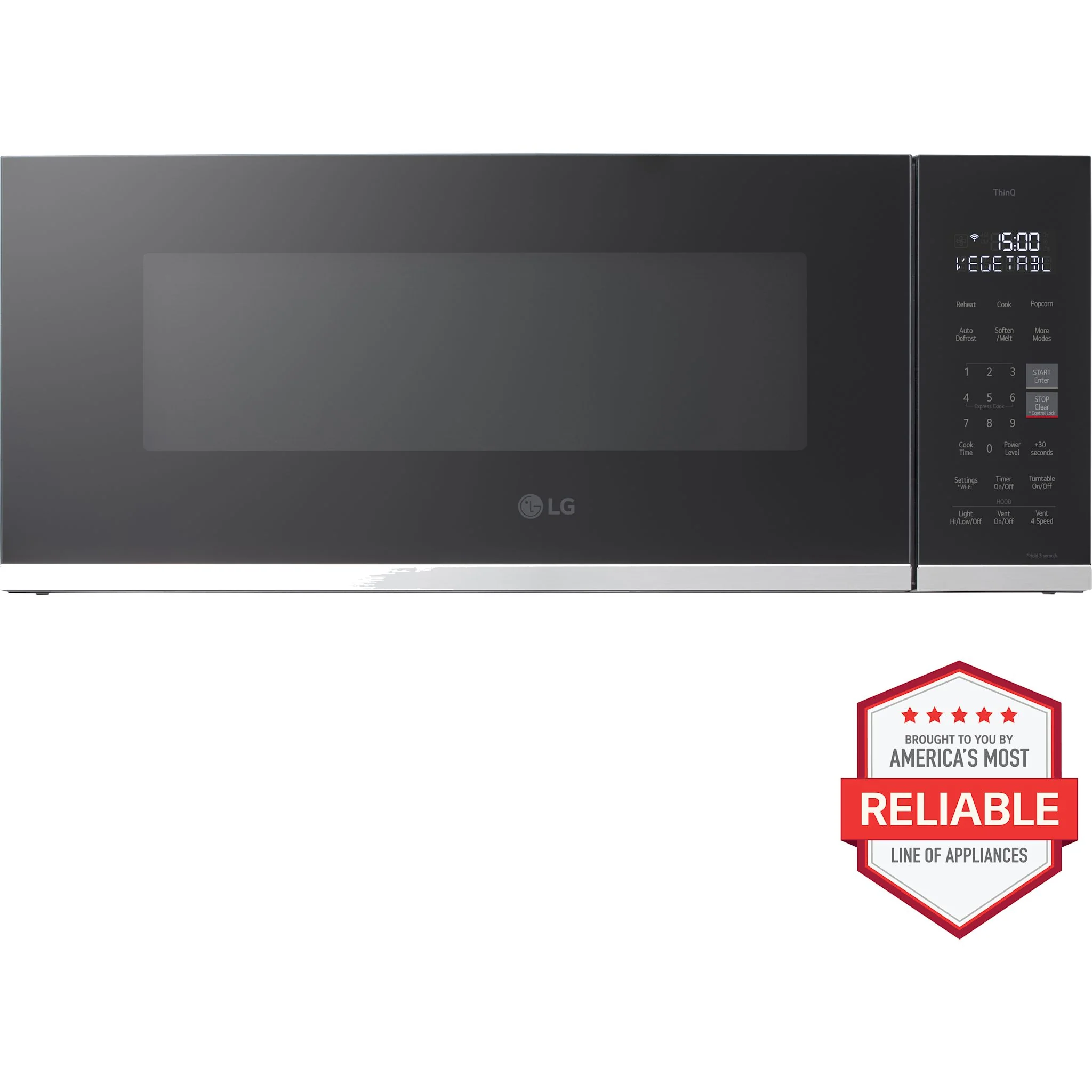 LG 1.3 cu. ft. Smart Low Profile Over-the-Range Microwave Oven - Stainless (MVEF1323F) - Image 3