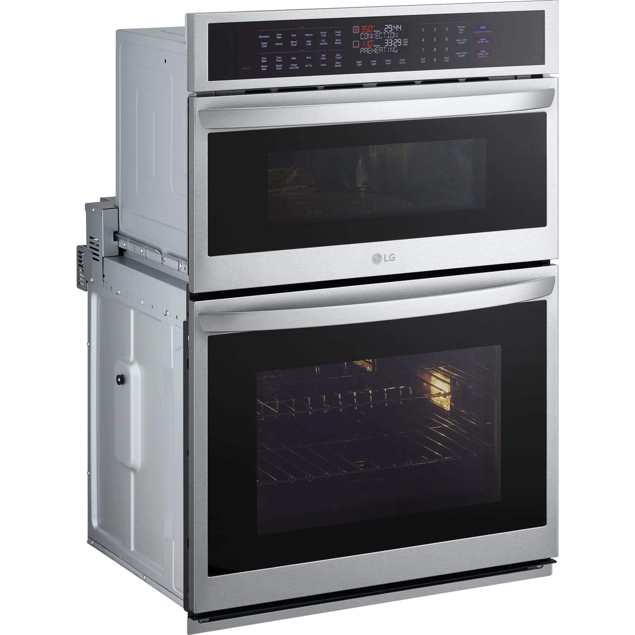 LG 1.7/4.7 cu. ft. Smart Combination Wall Oven with InstaView®, True Convection, Air Fry, and Steam Sous Vide - Stainless (WCEP6427F) - Image 2