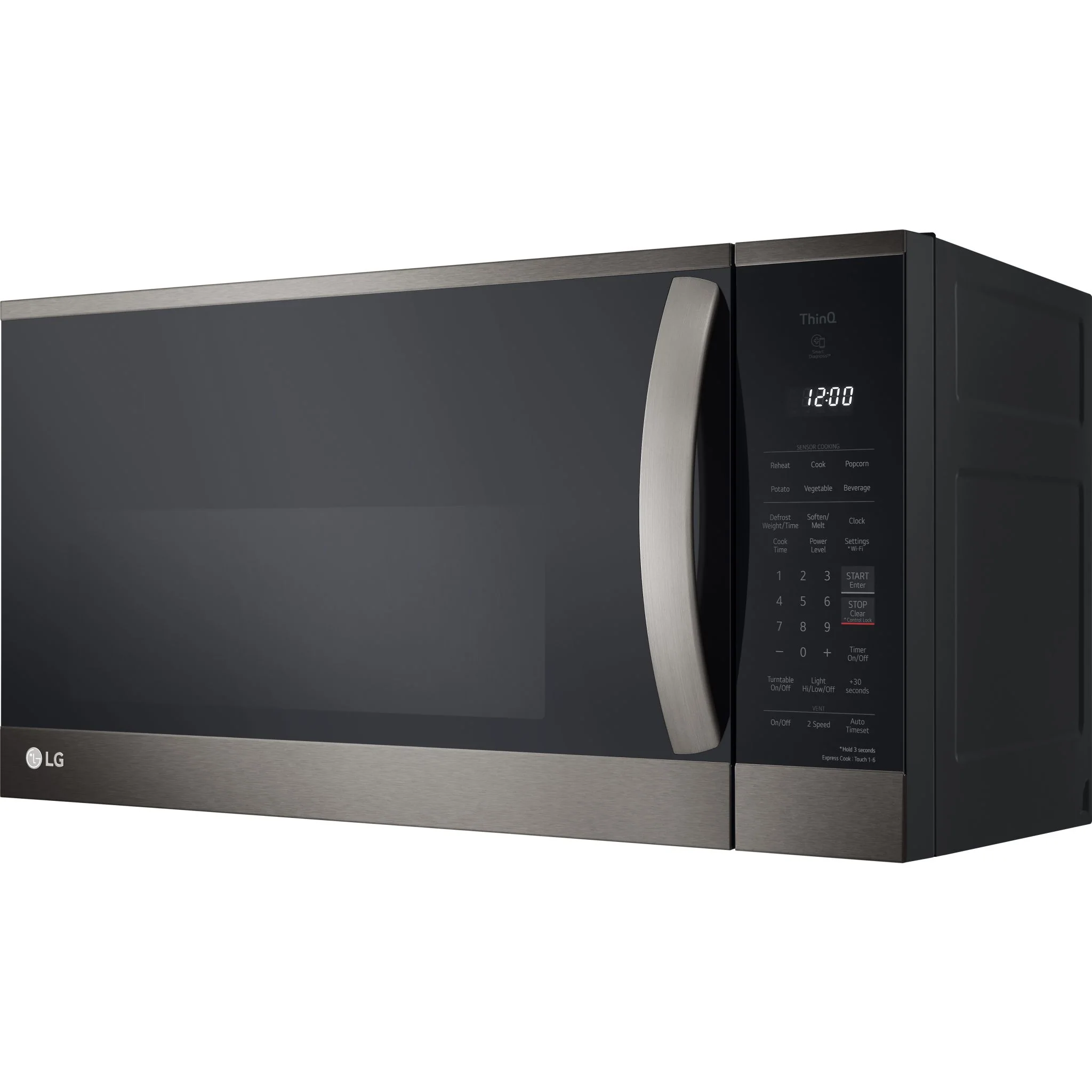 LG 1.8 cu. ft. Smart Wi-Fi Enabled Over-the-Range Microwave Oven - Black Stainless (MVEM1825D) - Image 2