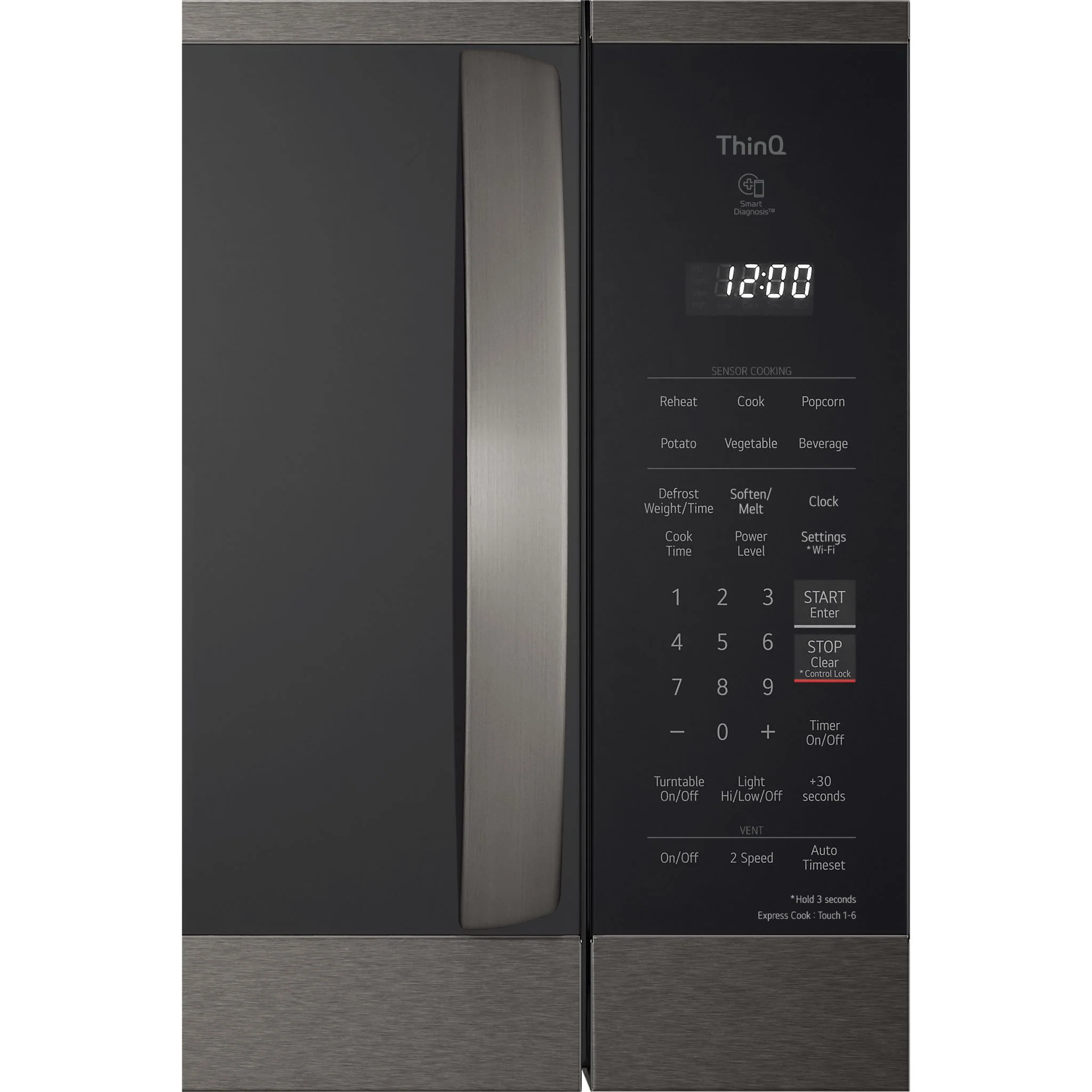 LG 1.8 cu. ft. Smart Wi-Fi Enabled Over-the-Range Microwave Oven - Black Stainless (MVEM1825D) - Image 5