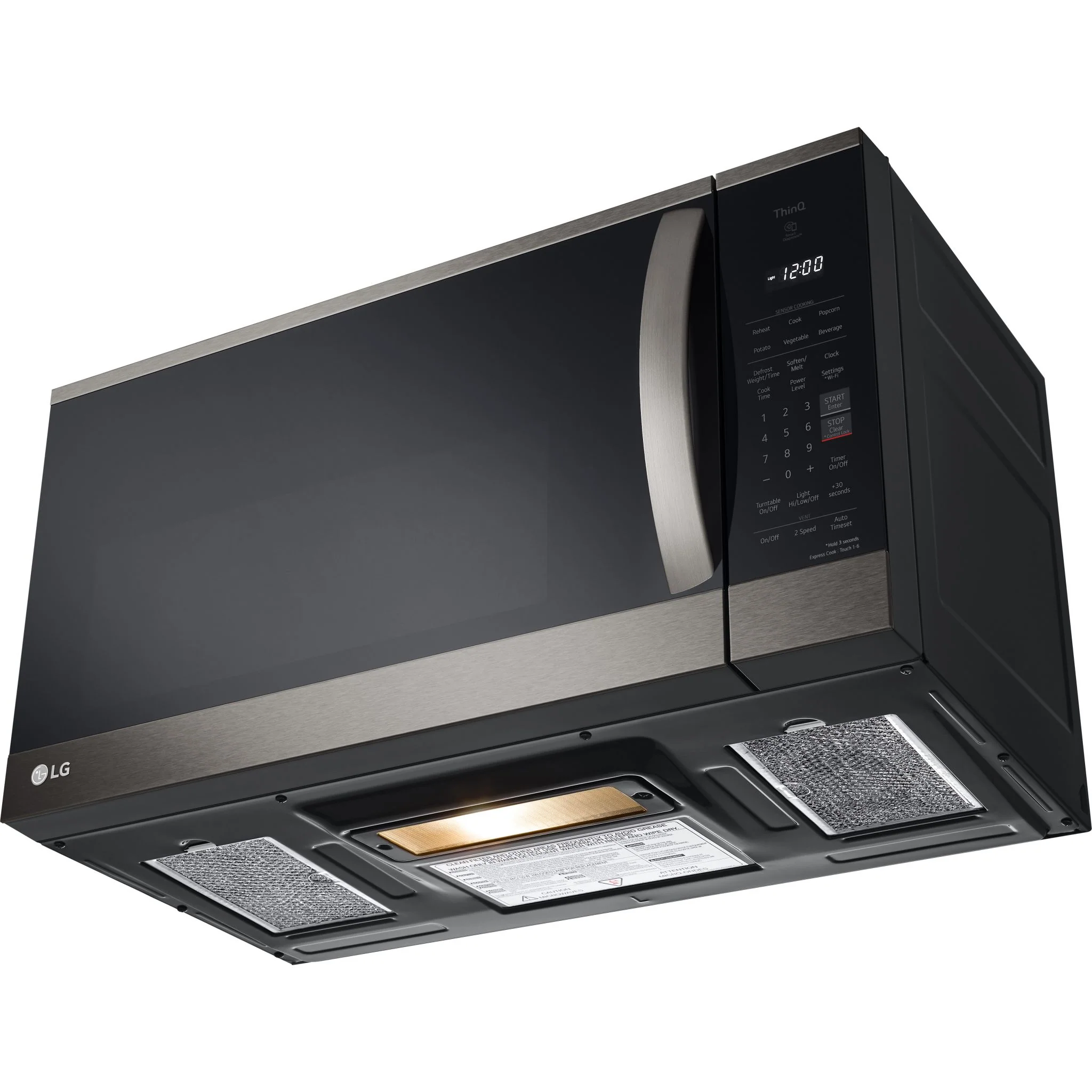 LG 1.8 cu. ft. Smart Wi-Fi Enabled Over-the-Range Microwave Oven - Black Stainless (MVEM1825D) - Image 6