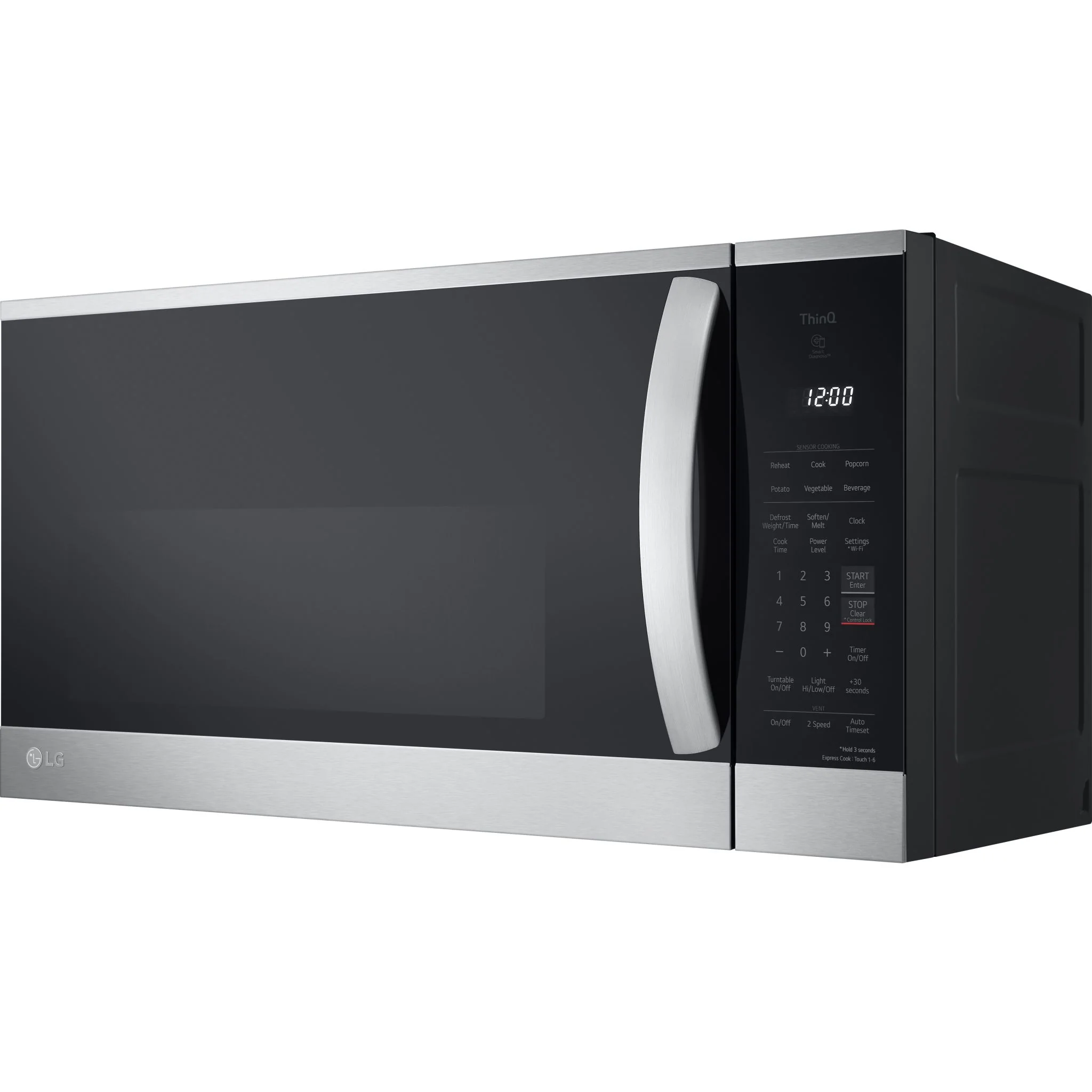 LG 1.8 cu. ft. Smart Wi-Fi Enabled Over-the-Range Microwave Oven - Stainless (MVEM1825F) - Image 2