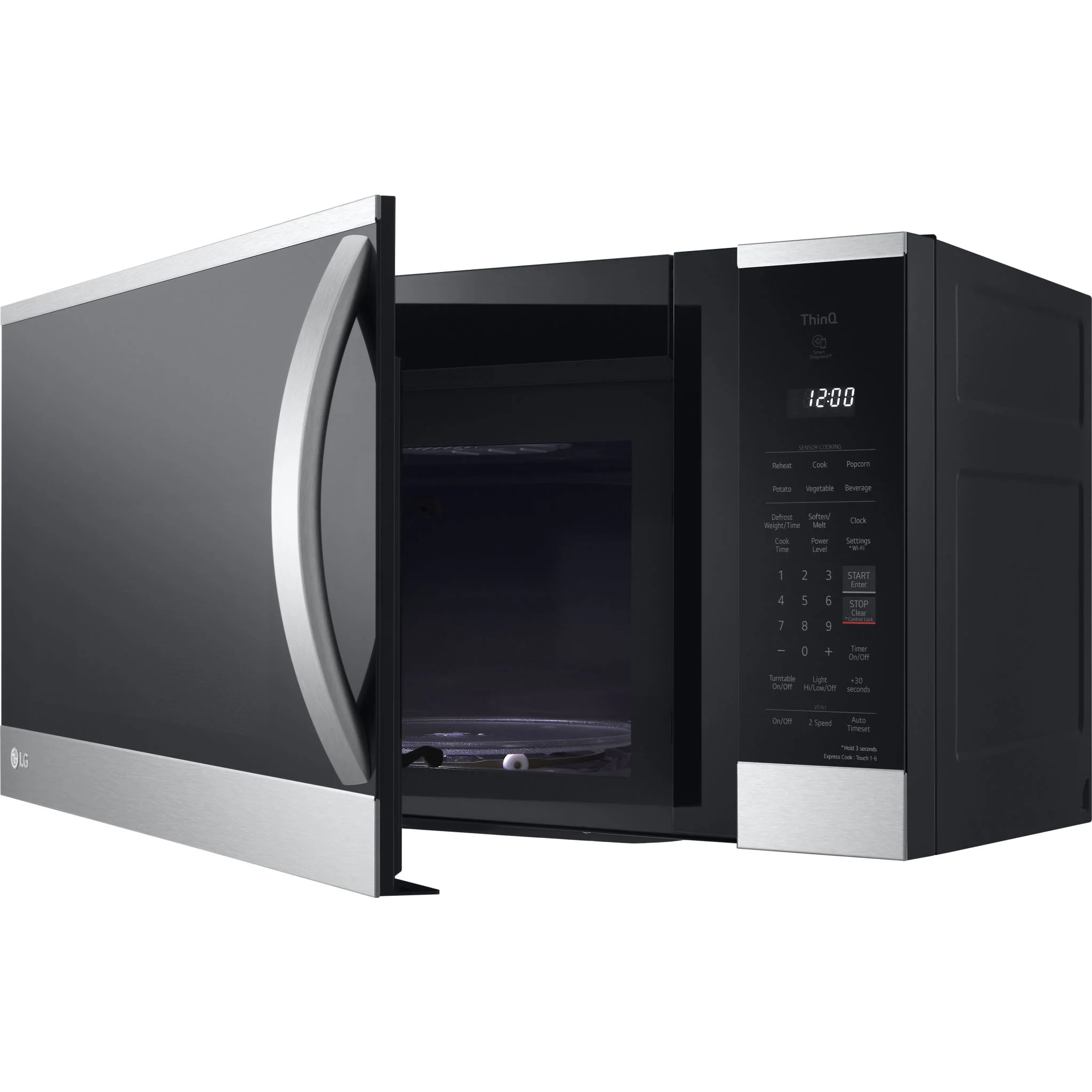 LG 1.8 cu. ft. Smart Wi-Fi Enabled Over-the-Range Microwave Oven - Stainless (MVEM1825F) - Image 4