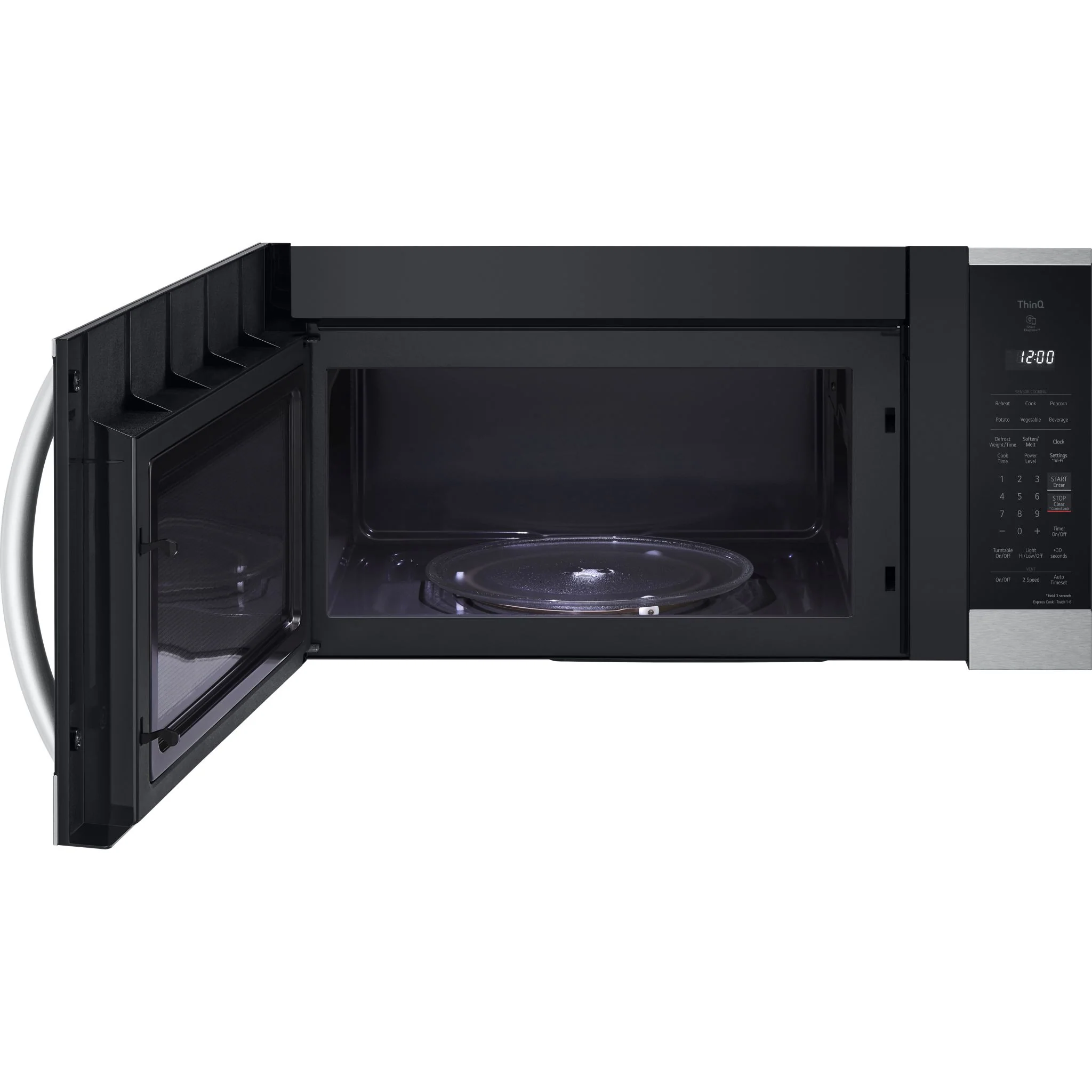 LG 1.8 cu. ft. Smart Wi-Fi Enabled Over-the-Range Microwave Oven - Stainless (MVEM1825F) - Image 8
