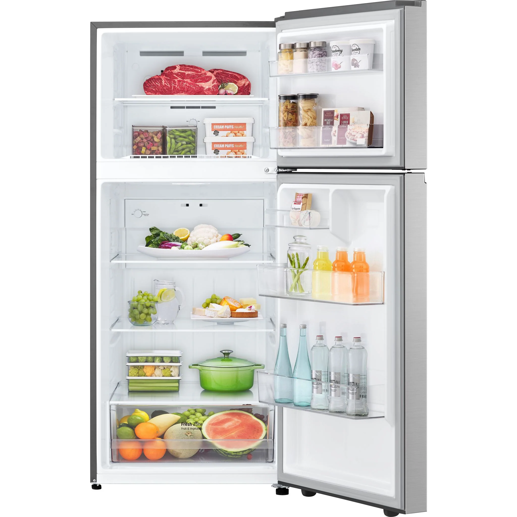 LG 18 cu.ft. Garage Ready Top Freezer refrigerator - Platinum Silver (LT18S2100S) - Image 6