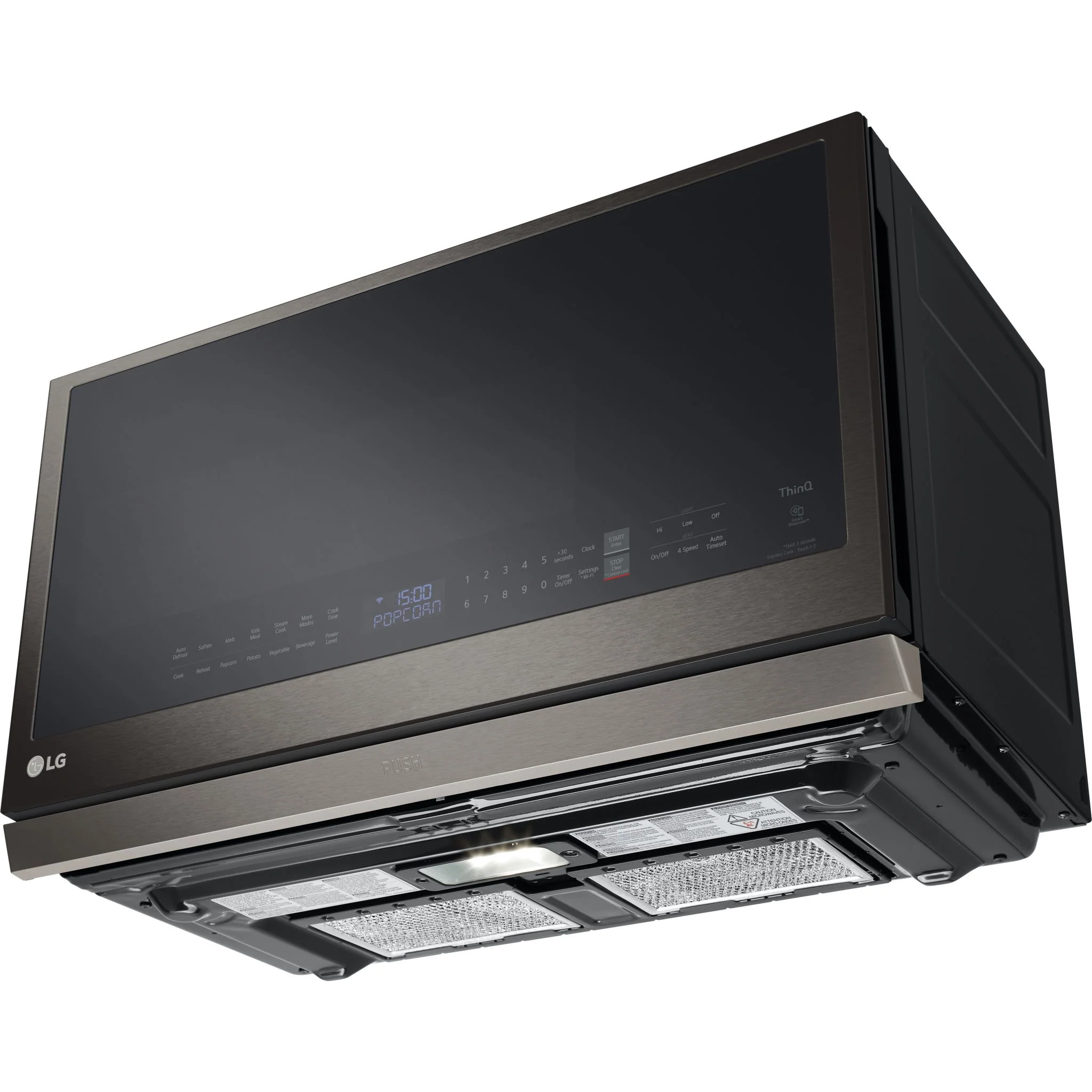 LG 2.1 cu. ft. Smart Over-the-Range Microwave with ExtendaVent®2.0 & EasyClean - Black Stainless (MVEL2137D) - Image 16