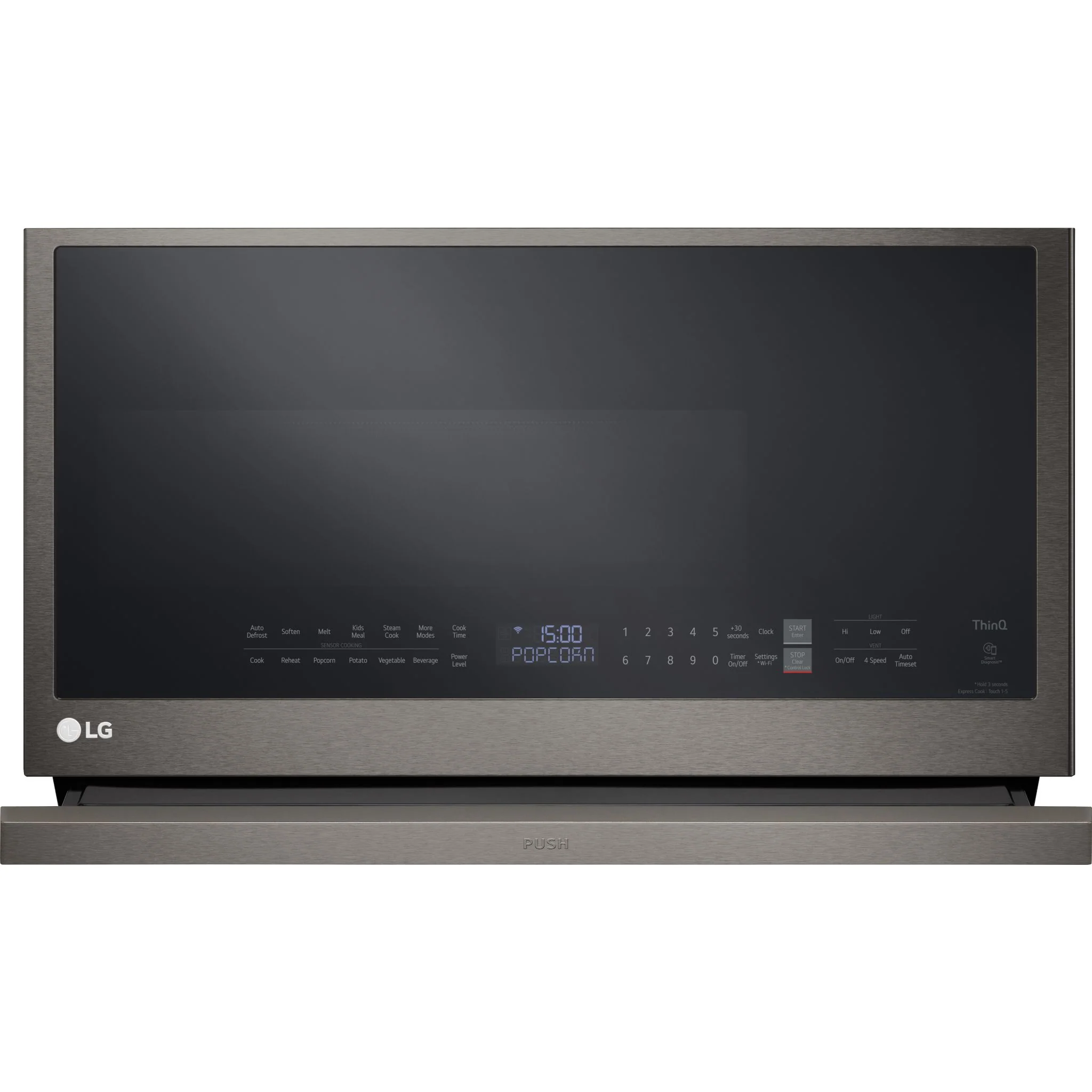 LG 2.1 cu. ft. Smart Over-the-Range Microwave with ExtendaVent®2.0 & EasyClean - Black Stainless (MVEL2137D) - Image 3