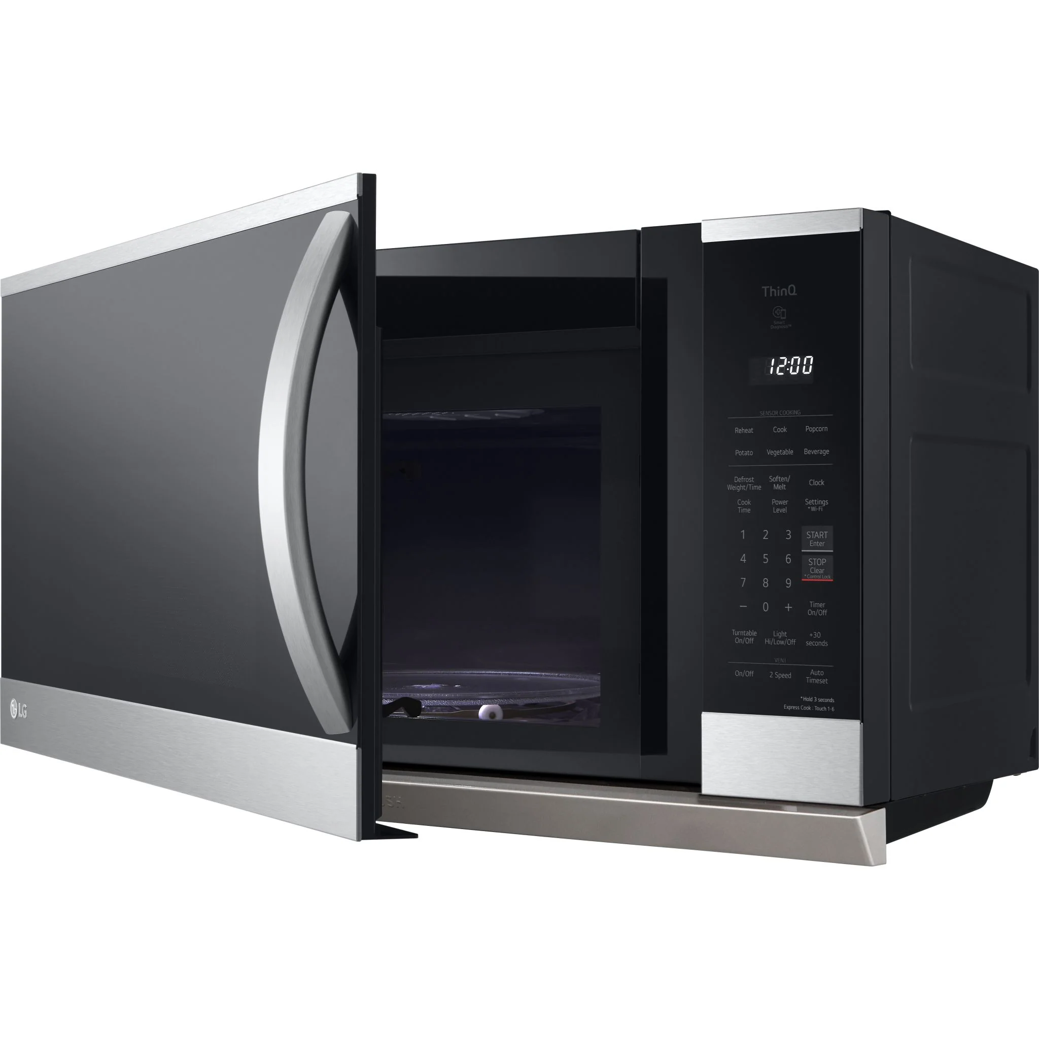 LG 2.1 cu. ft. Smart Over-the-Range Microwave with ExtendaVent® 2.0 - Stainless (MVEL2125F) - Image 8