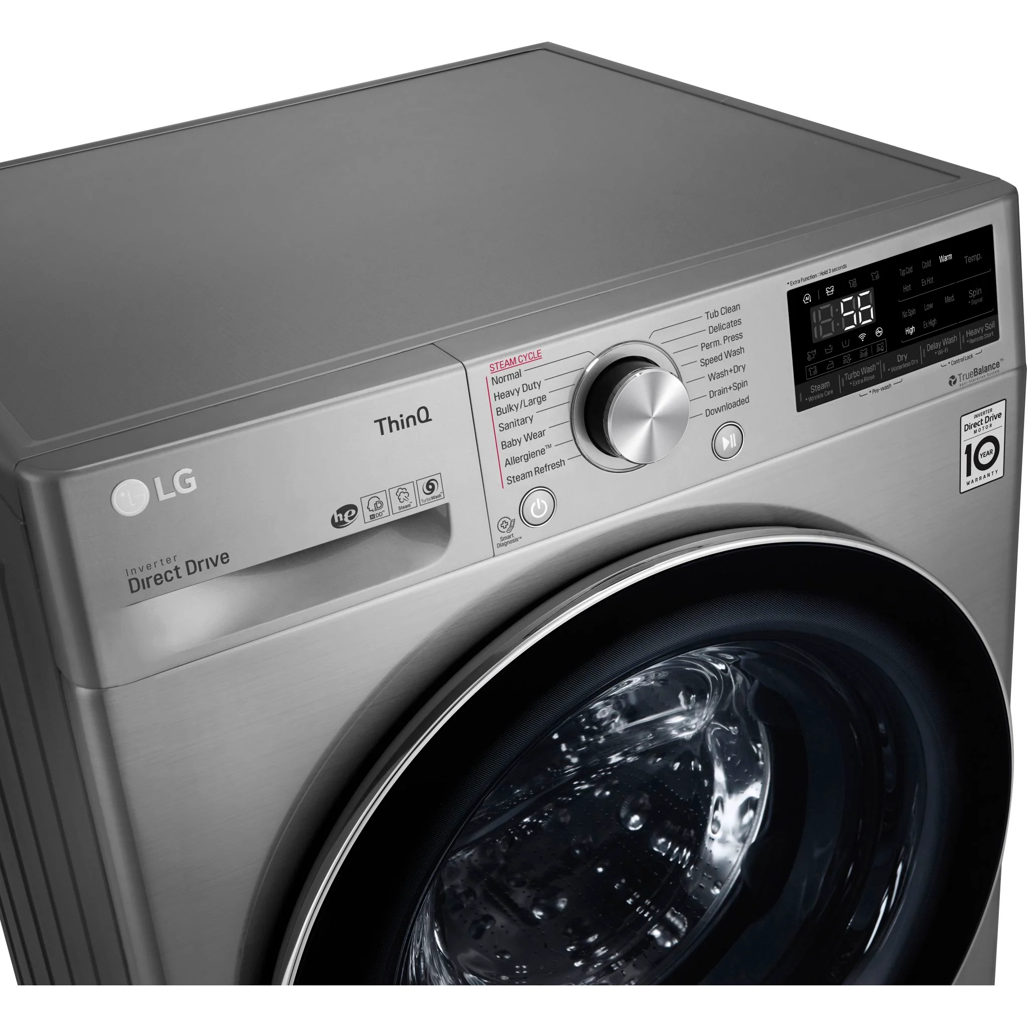 LG 2.6 cu. ft. Front Load Washer & Dryer Combo - Graphite Steel VCM (WM3555HVA) - Image 10
