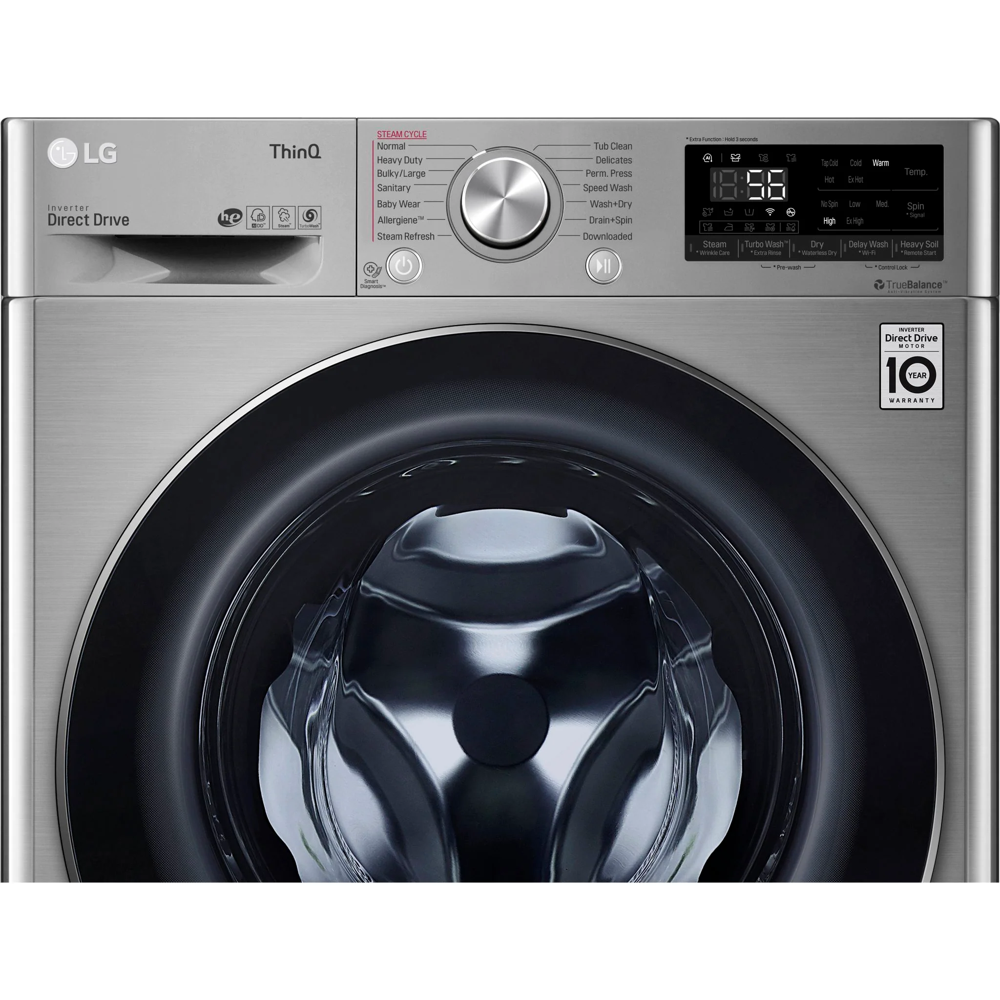 LG 2.6 cu. ft. Front Load Washer & Dryer Combo - Graphite Steel VCM (WM3555HVA) - Image 12