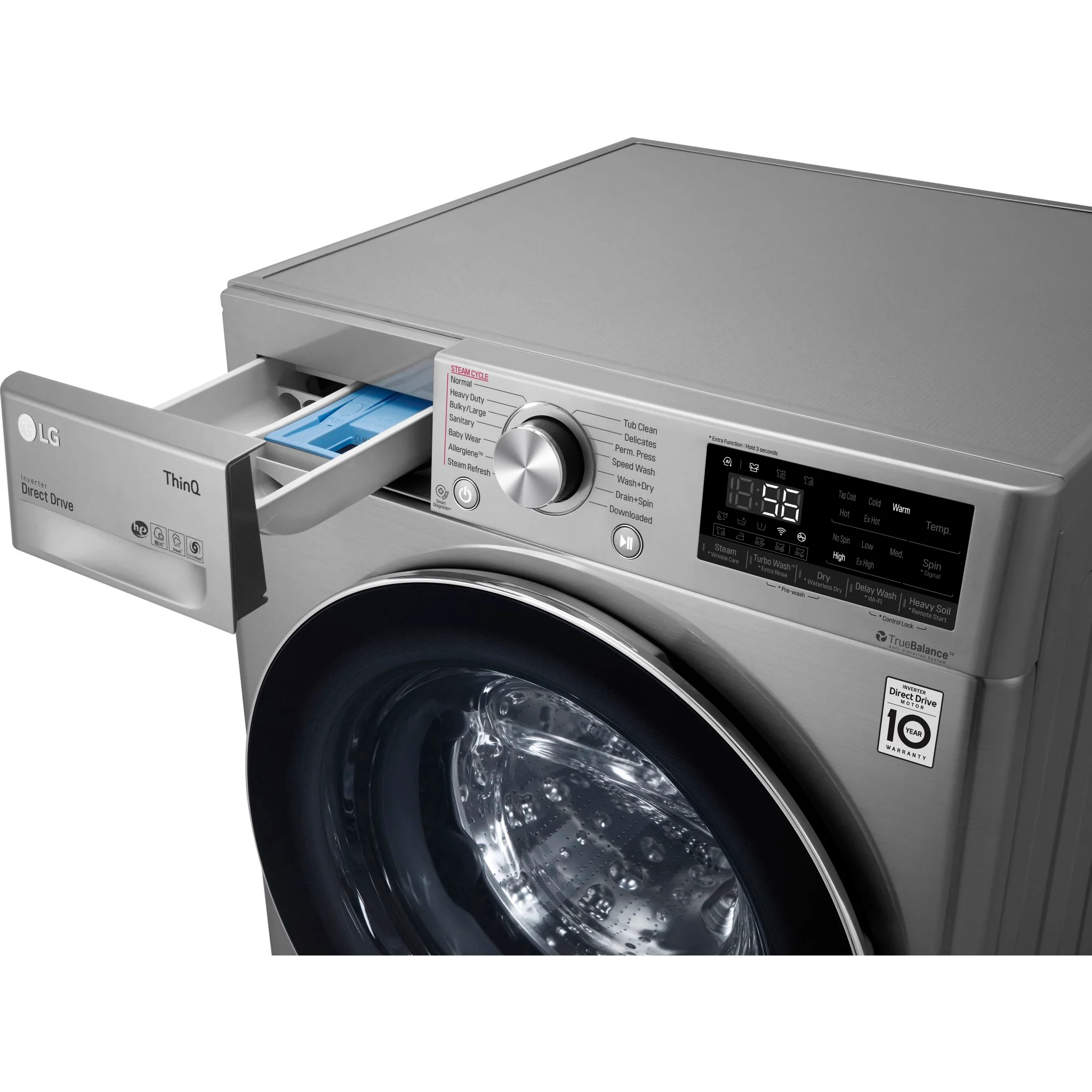 LG 2.6 cu. ft. Front Load Washer & Dryer Combo - Graphite Steel VCM (WM3555HVA) - Image 14