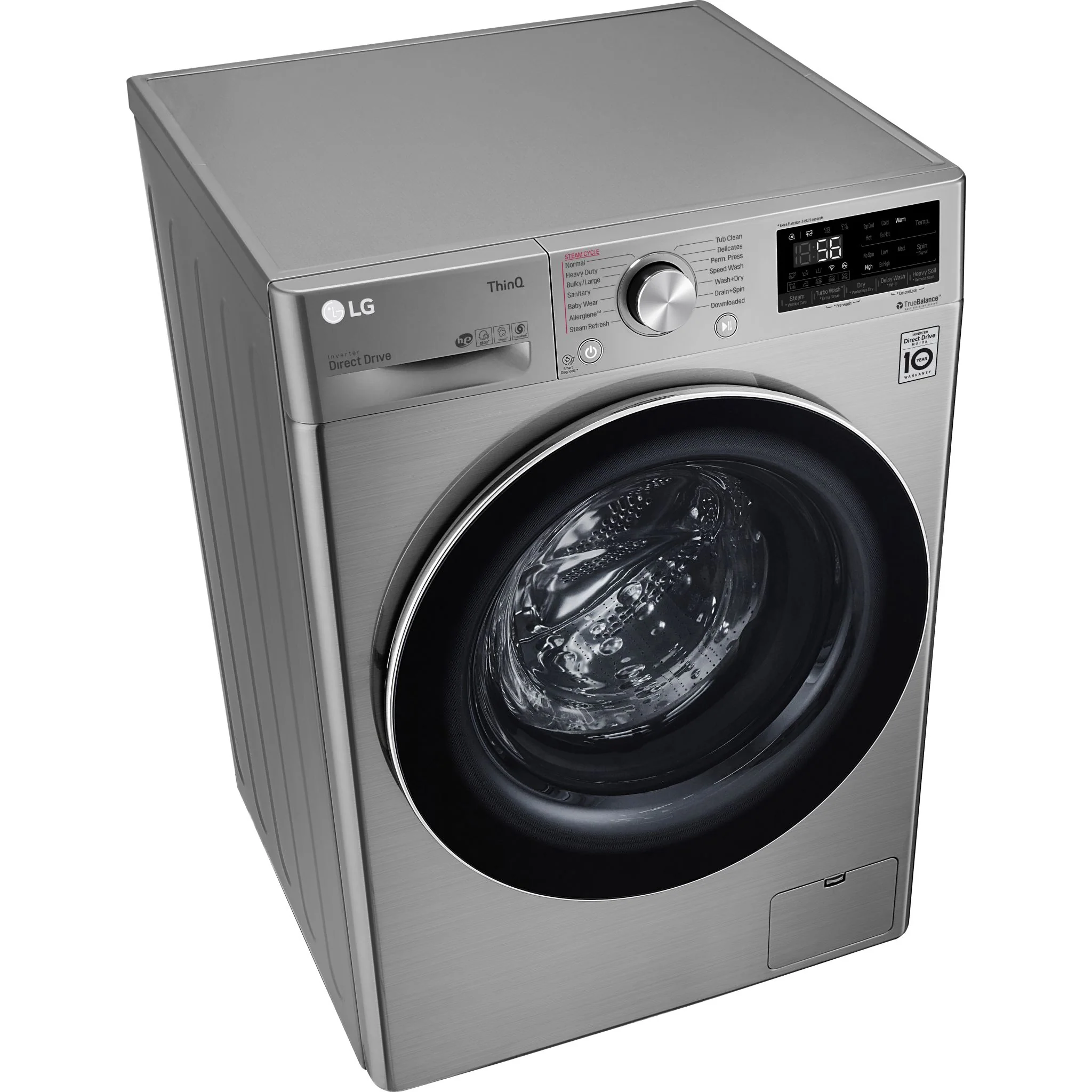 LG 2.6 cu. ft. Front Load Washer & Dryer Combo - Graphite Steel VCM (WM3555HVA) - Image 5