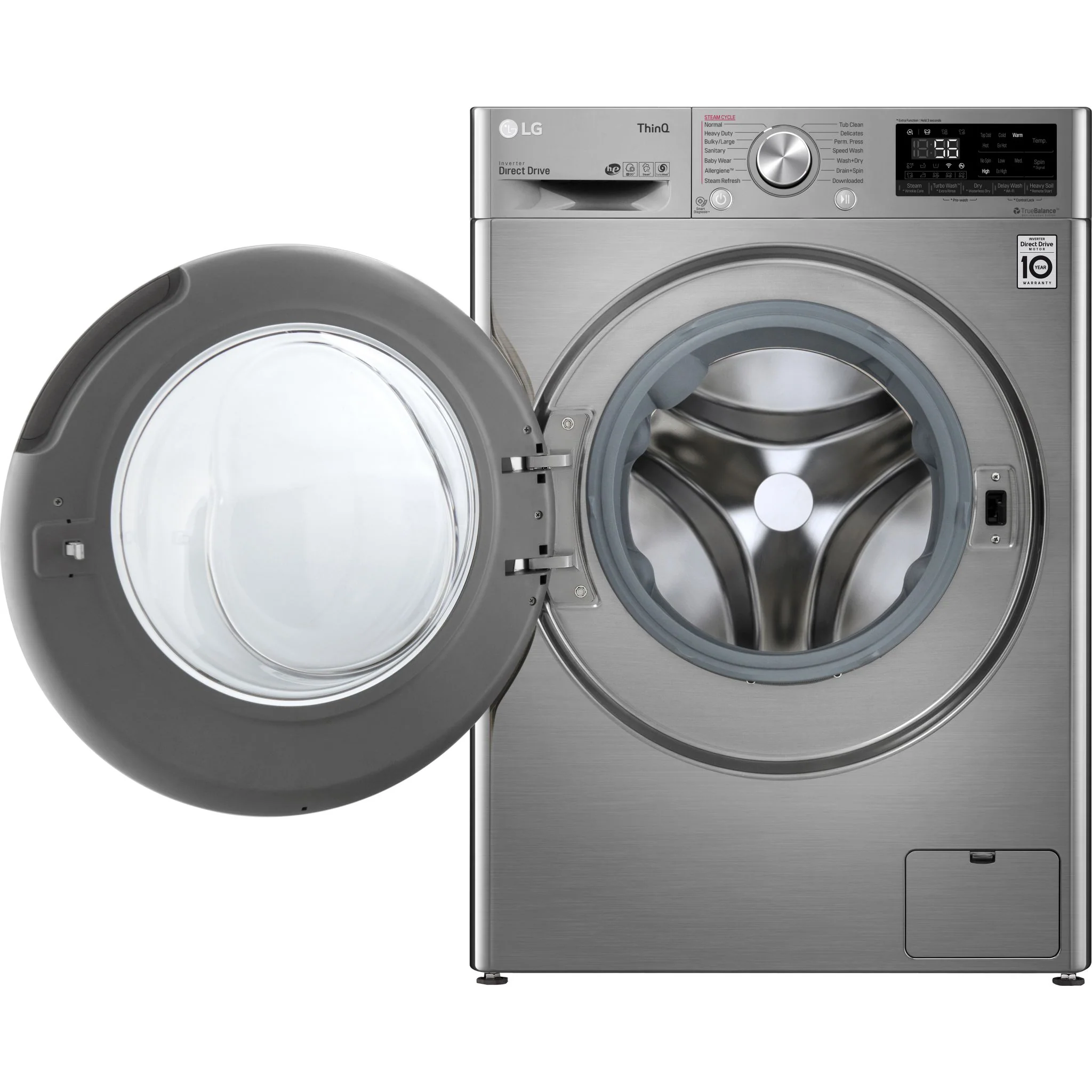 LG 2.6 cu. ft. Front Load Washer & Dryer Combo - Graphite Steel VCM (WM3555HVA) - Image 7