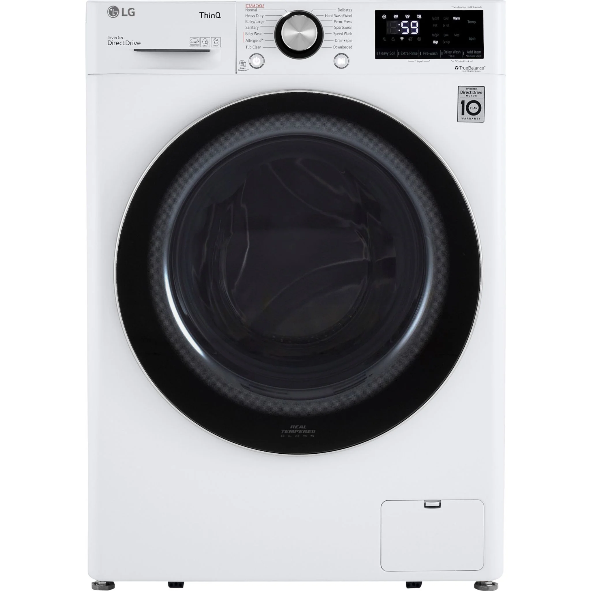 LG 2.6 cu.ft. Smart Compact Front Load Washer with Built-In Intelligence - White (WM1455HWA) - Image 2