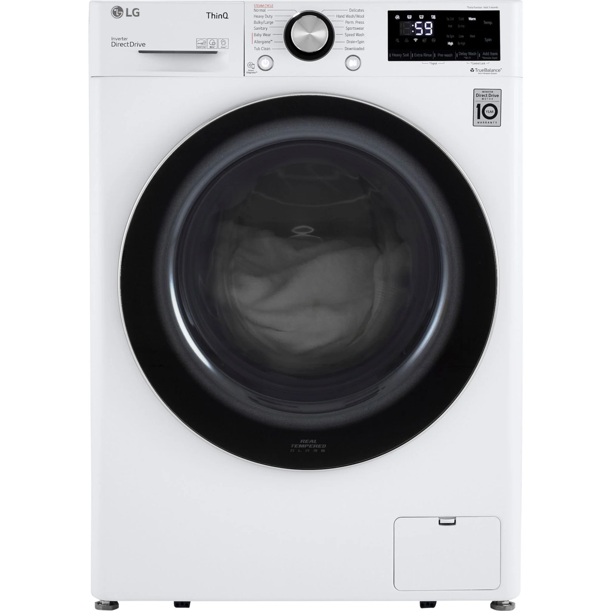 LG 2.6 cu.ft. Smart Compact Front Load Washer with Built-In Intelligence - White (WM1455HWA) - Image 3