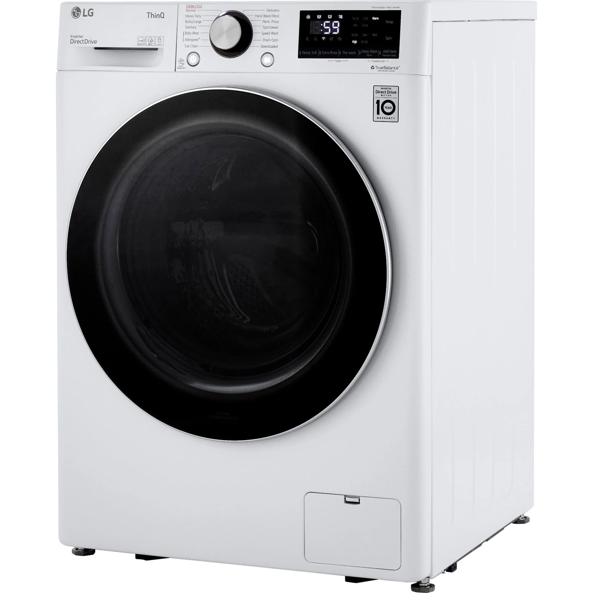 LG 2.6 cu.ft. Smart Compact Front Load Washer with Built-In Intelligence - White (WM1455HWA) - Image 4