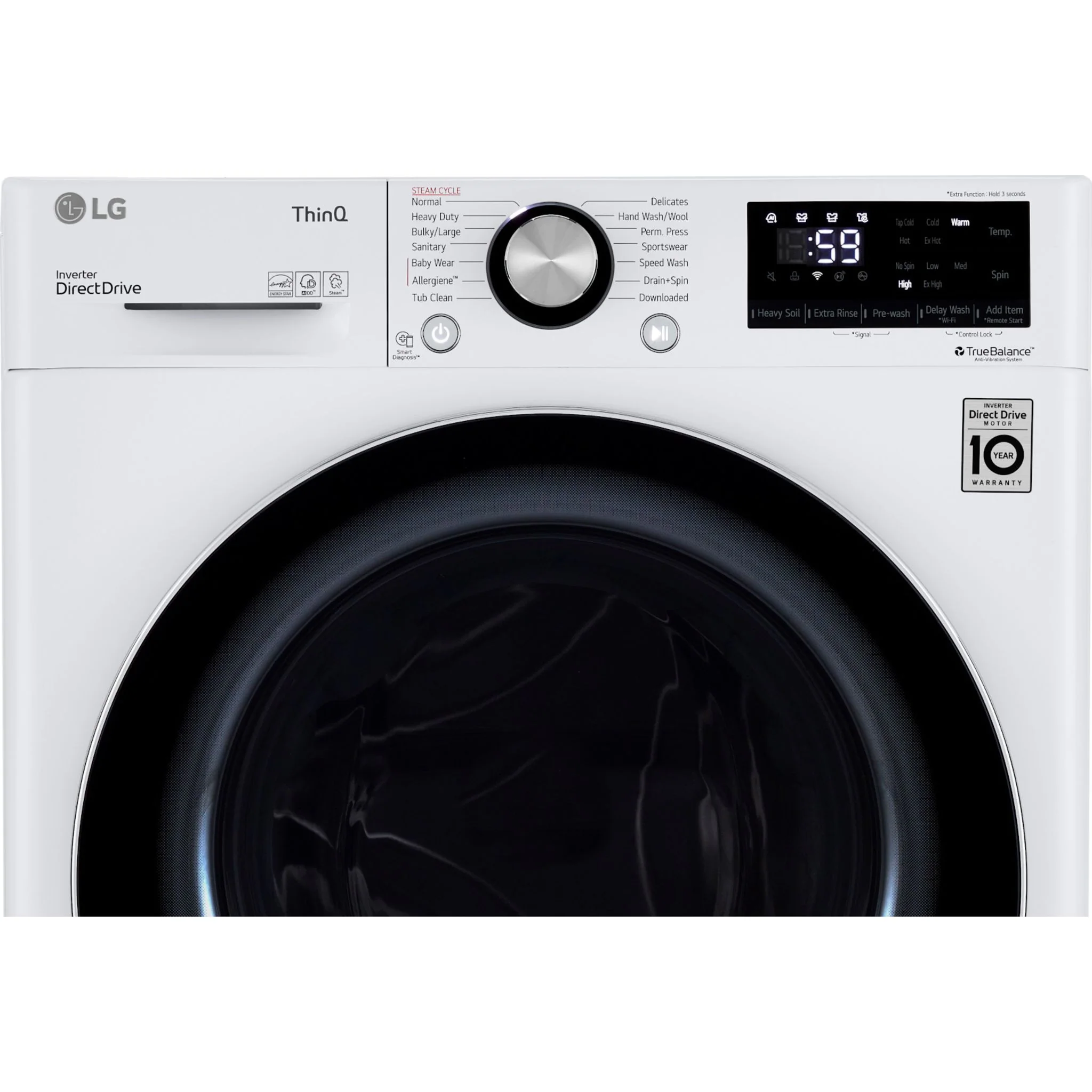 LG 2.6 cu.ft. Smart Compact Front Load Washer with Built-In Intelligence - White (WM1455HWA) - Image 8