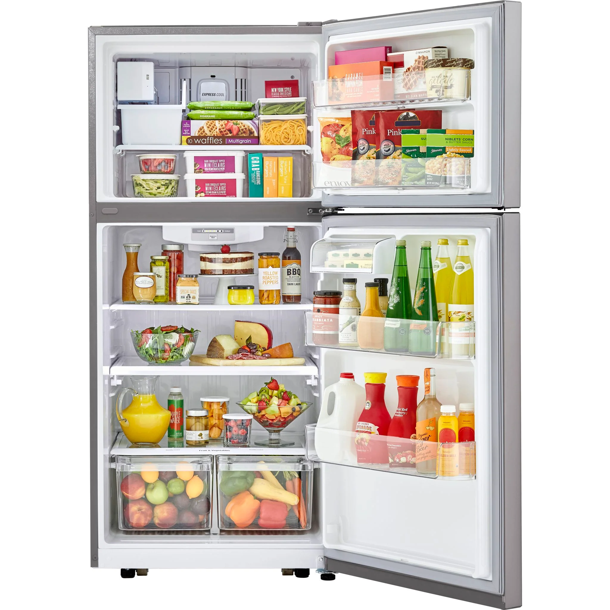 LG 20 cu. ft. 30-inch Wide Top Freezer Refrigerator - Stainless Steel - Stainless (LTCS20020S) - Image 2