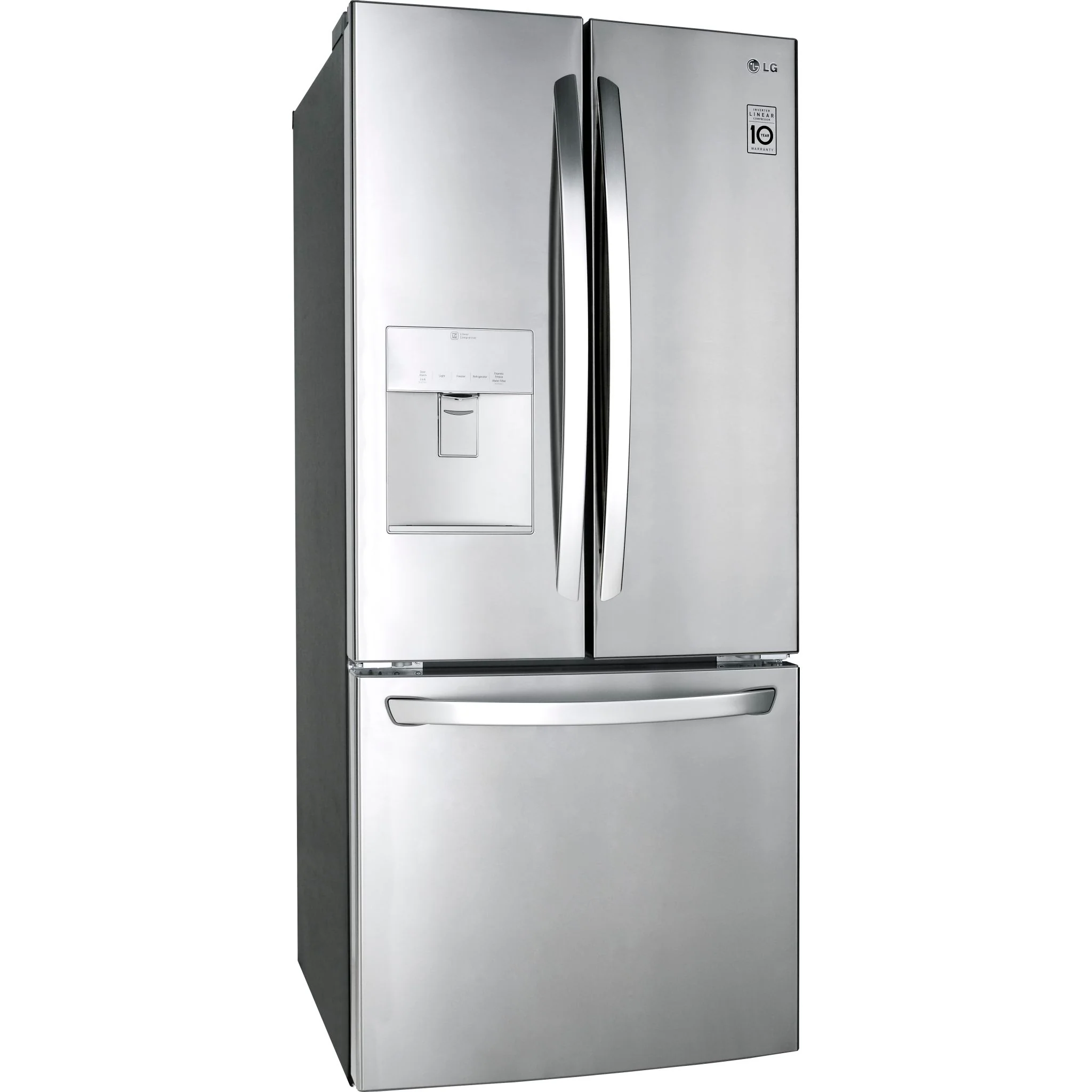 LG 21.8 cu.ft. Standard-Depth French 3-Door Refrigerator With External Water Dispenser and  Ice Maker - Stainless (LRFWS2200S) - Image 2