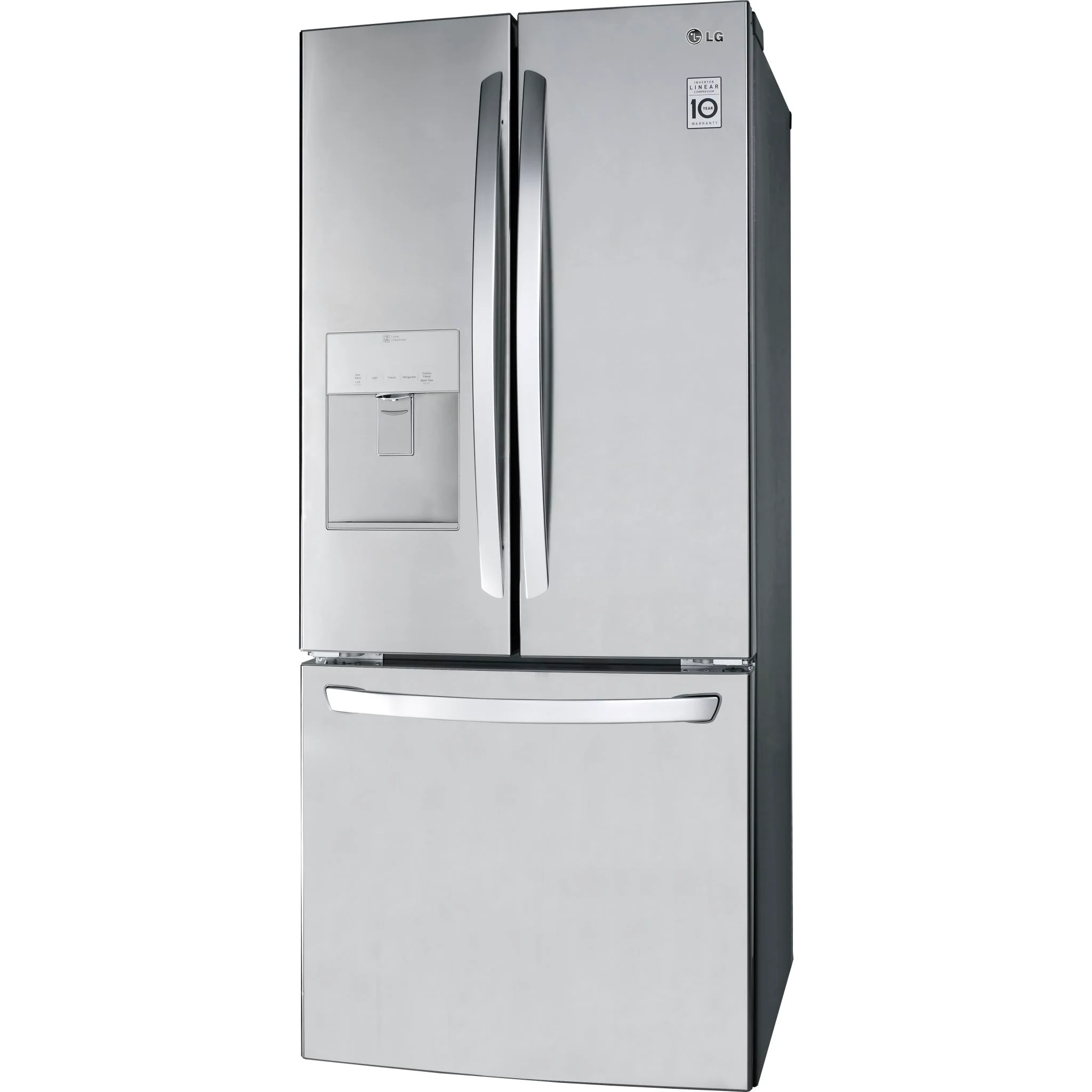 LG 21.8 cu.ft. Standard-Depth French 3-Door Refrigerator With External Water Dispenser and  Ice Maker - Stainless (LRFWS2200S) - Image 3
