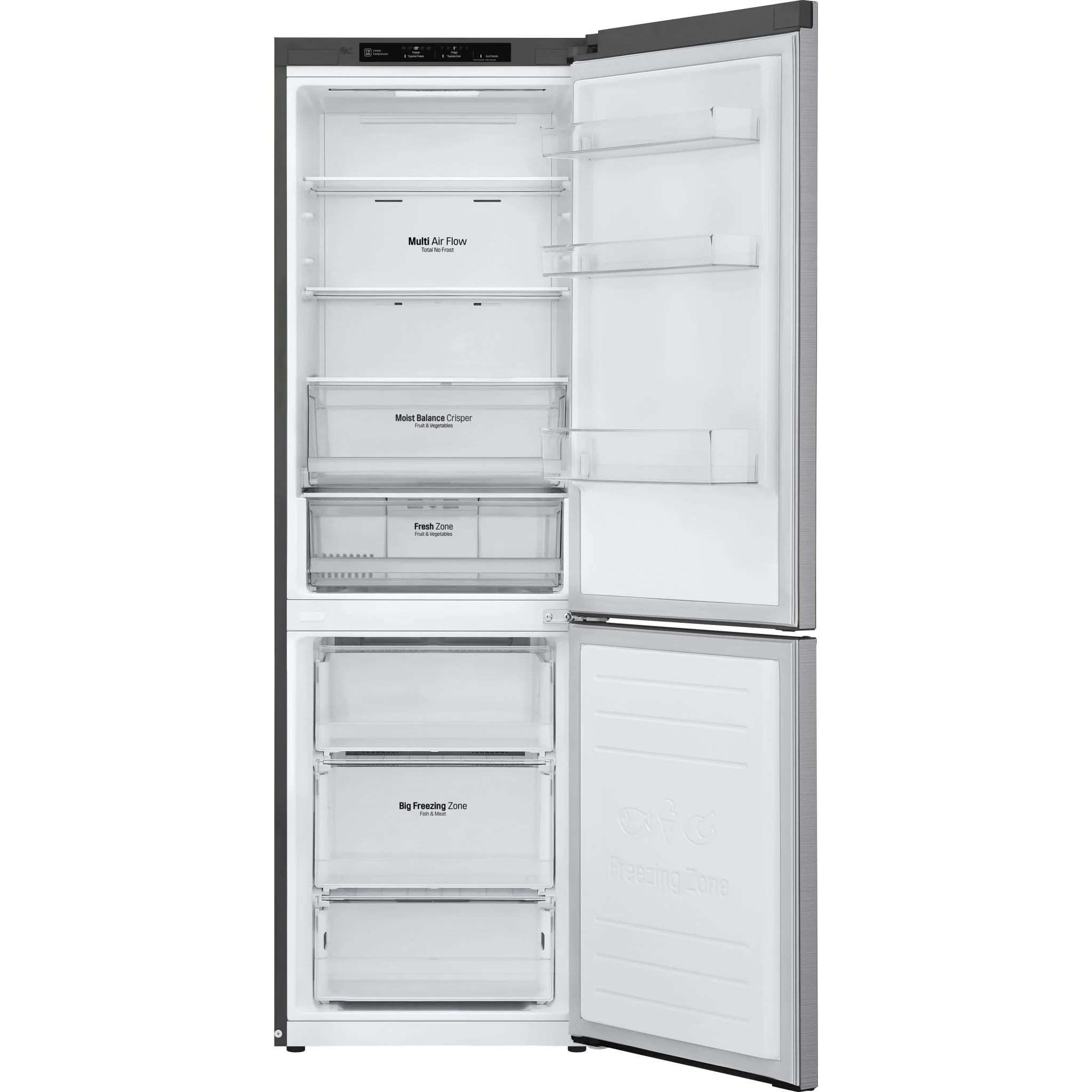 LG 24" Counter Depth Bottom Freezer Refrigerator with DoorCooling+, 12 cu. ft. - Platinum Silver (LBNC12231V) - Image 10