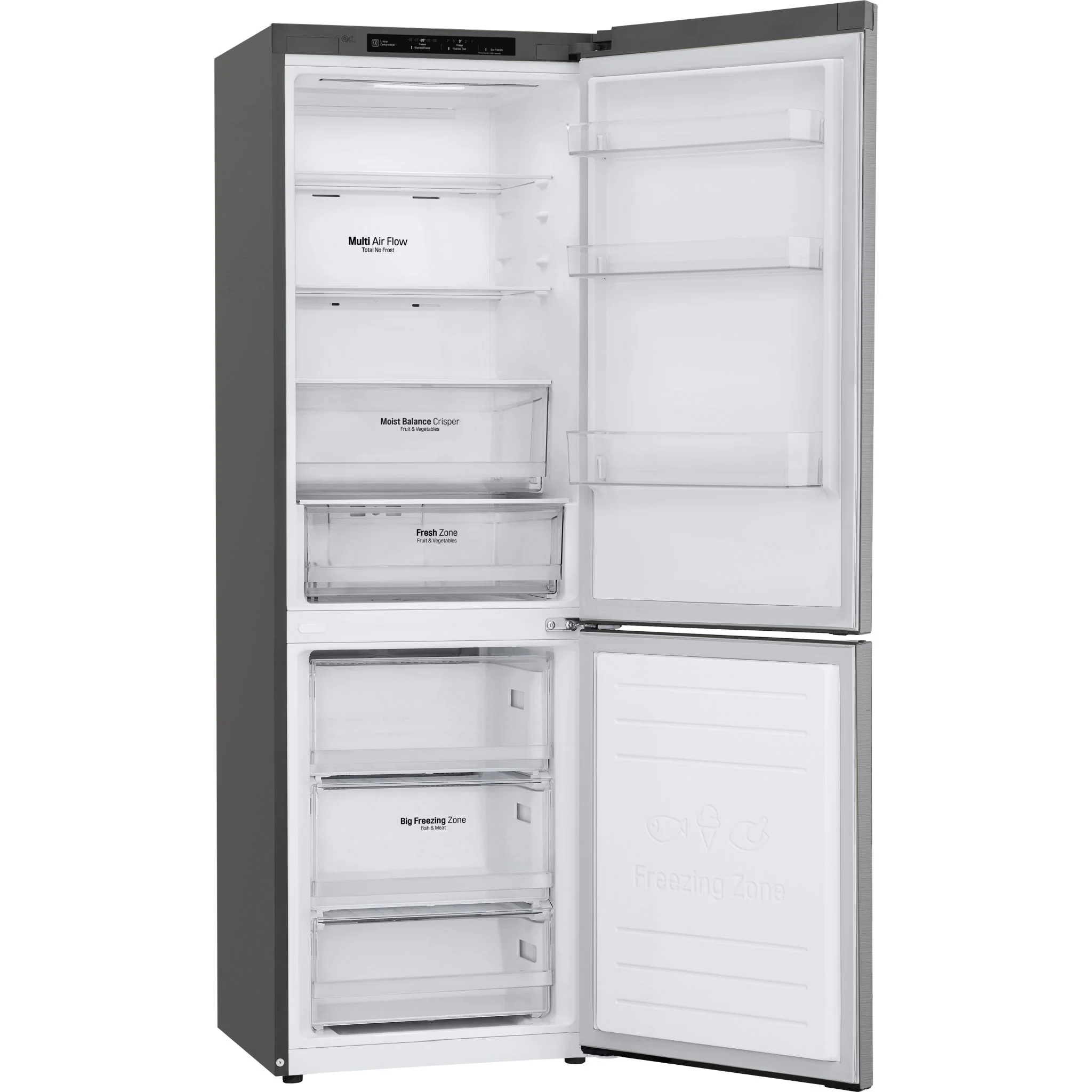 LG 24" Counter Depth Bottom Freezer Refrigerator with DoorCooling+, 12 cu. ft. - Platinum Silver (LBNC12231V) - Image 4