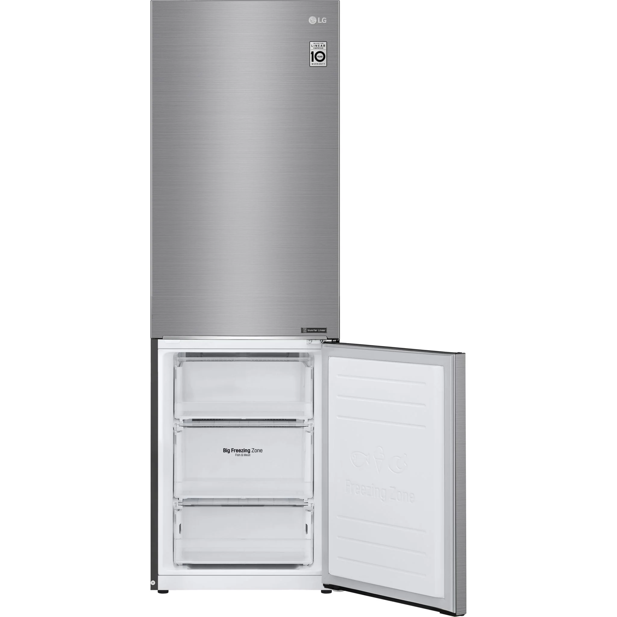 LG 24" Counter Depth Bottom Freezer Refrigerator with DoorCooling+, 12 cu. ft. - Platinum Silver (LBNC12231V) - Image 5
