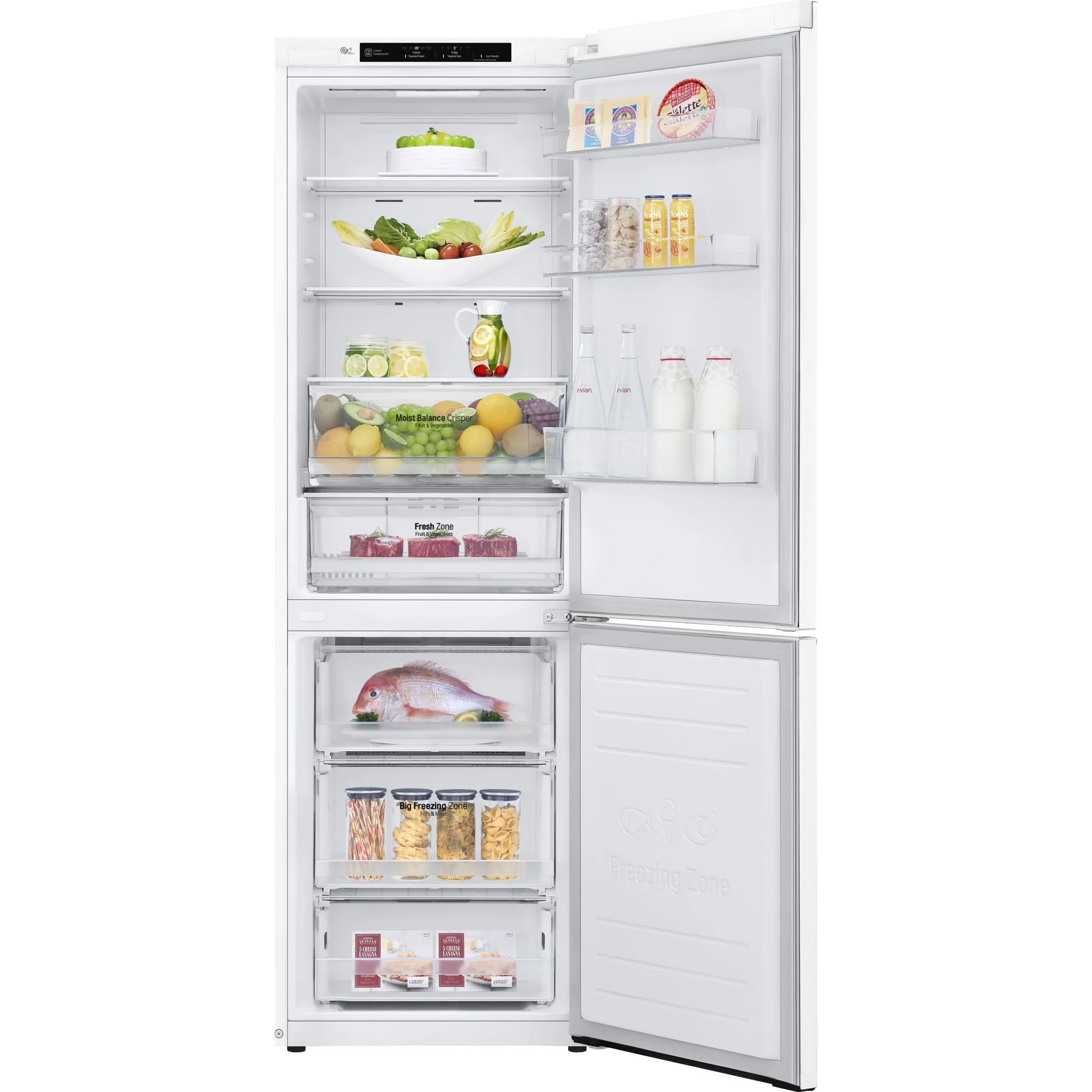 LG 24" Counter Depth Bottom Freezer Refrigerator with DoorCooling+, 12 cu. ft. - White (LBNC12231W) - Image 2