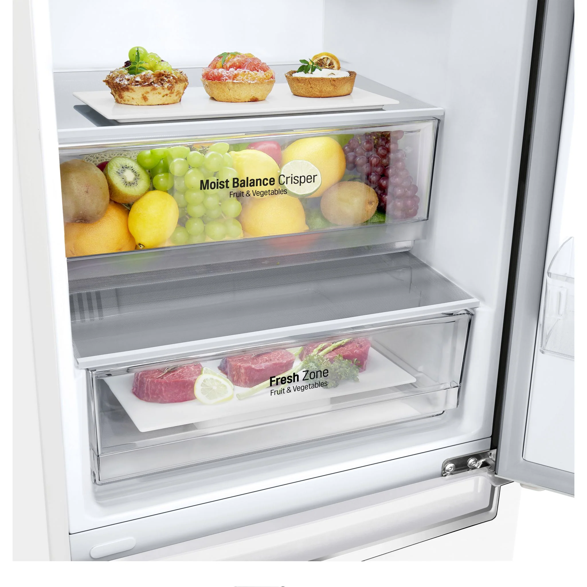LG 24" Counter Depth Bottom Freezer Refrigerator with DoorCooling+, 12 cu. ft. - White (LBNC12231W) - Image 20