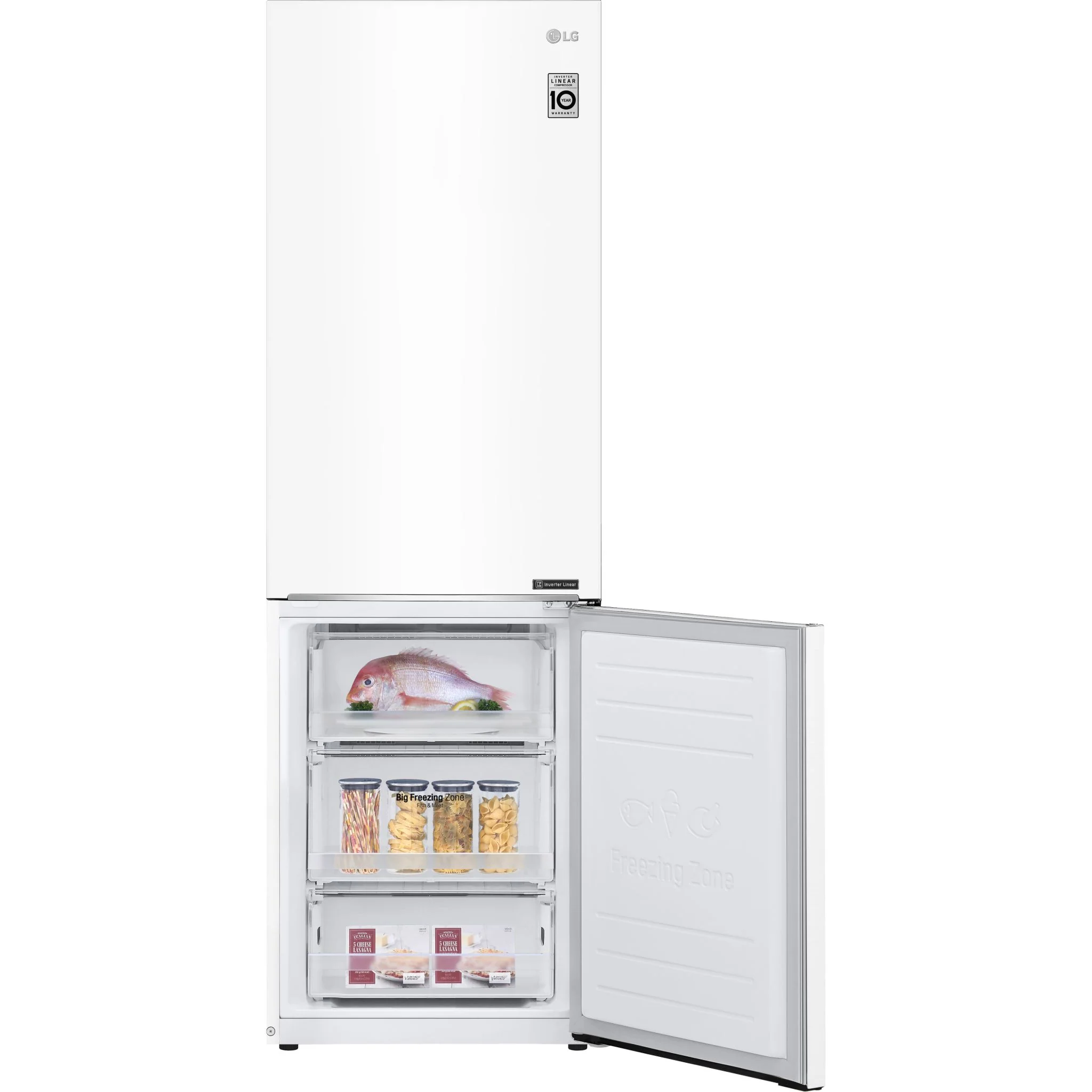LG 24" Counter Depth Bottom Freezer Refrigerator with DoorCooling+, 12 cu. ft. - White (LBNC12231W) - Image 5