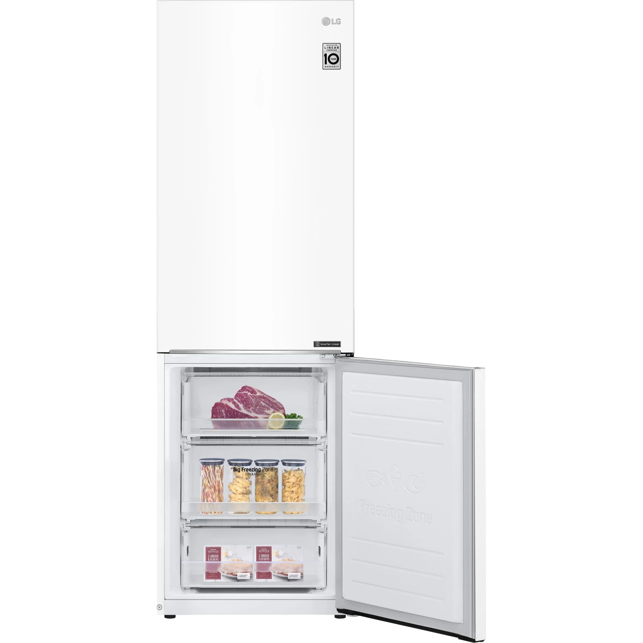 LG 24" Counter Depth Bottom Freezer Refrigerator with DoorCooling+, 12 cu. ft. - White (LBNC12231W) - Image 6