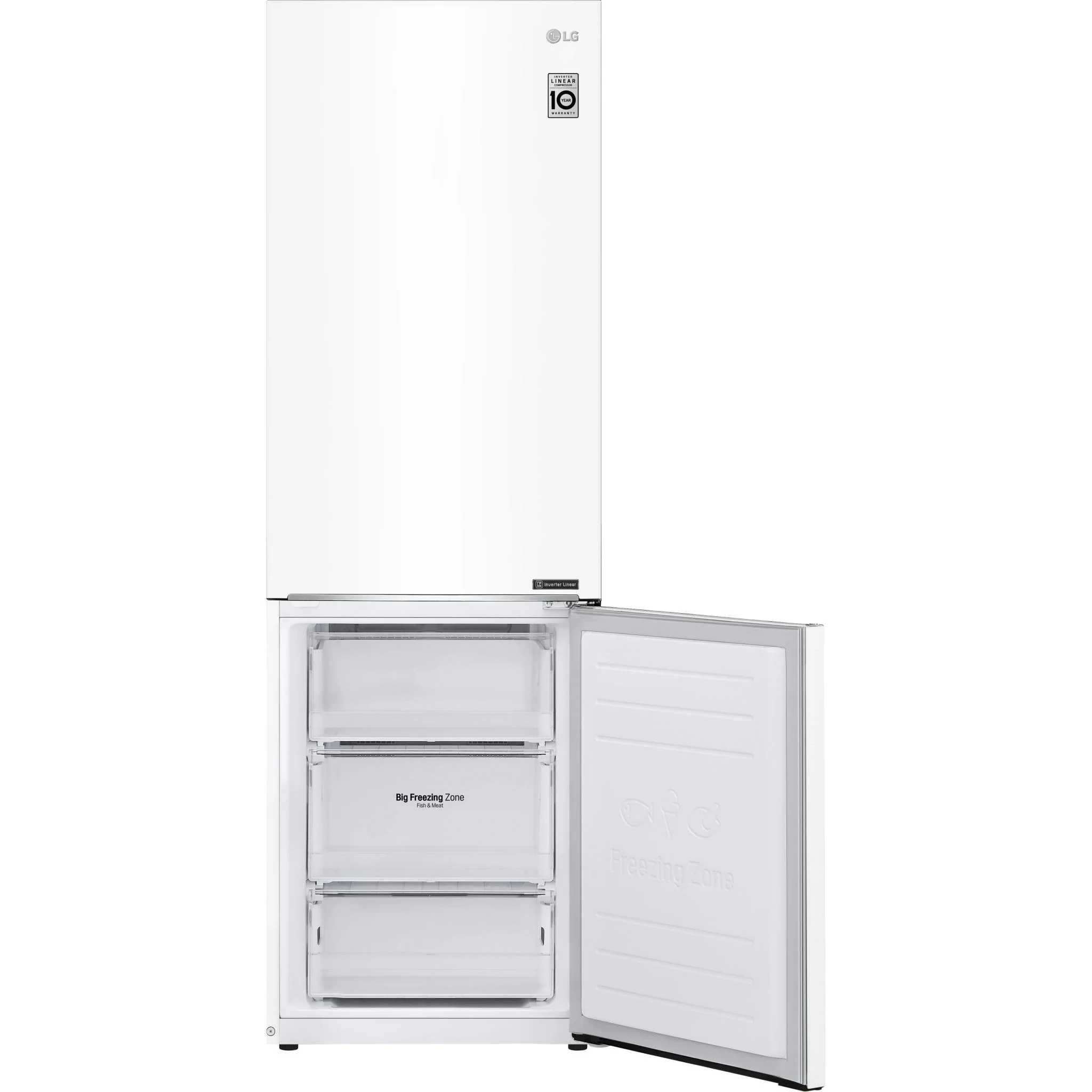 LG 24" Counter Depth Bottom Freezer Refrigerator with DoorCooling+, 12 cu. ft. - White (LBNC12231W) - Image 7